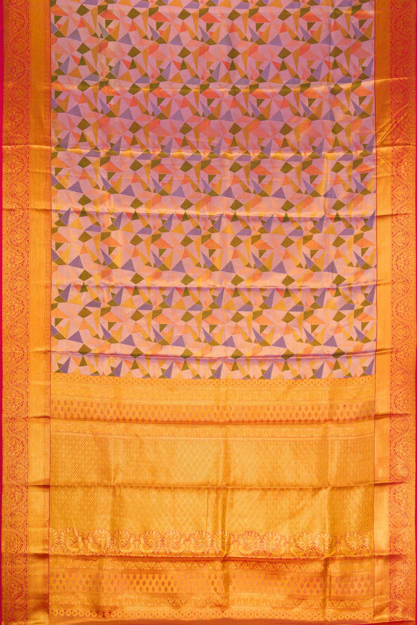 Multi Color Kanjivaram Tissue Silk Saree - Image 6