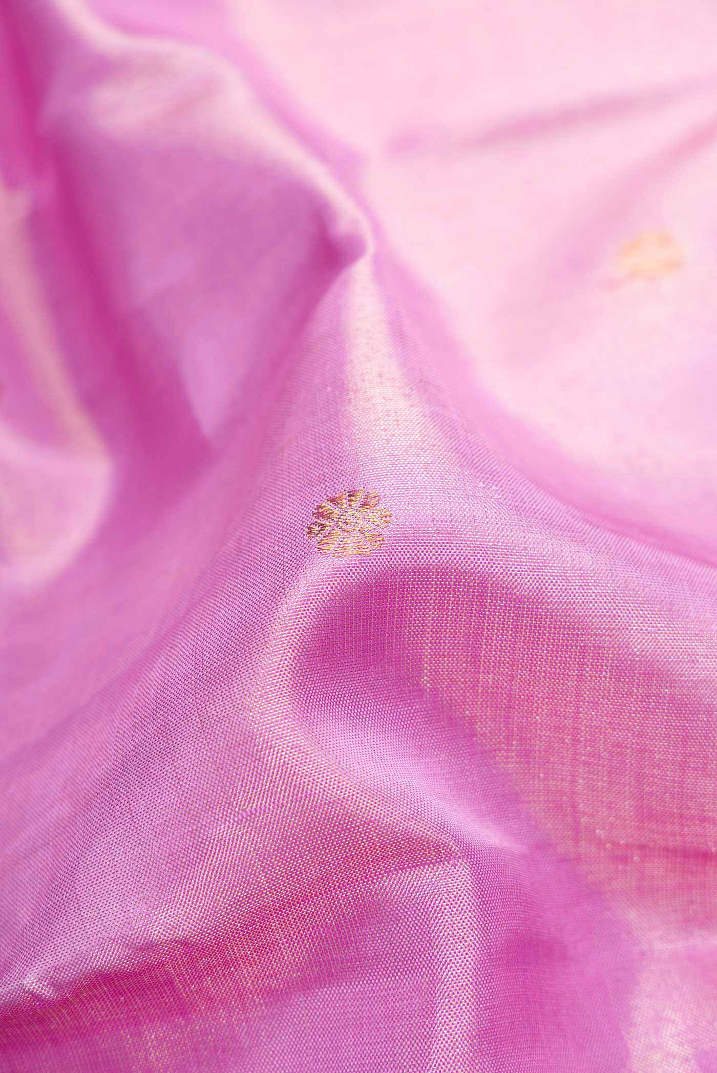 Lavender Dual Tone Kanjivaram Tissue Silk Saree - Image 2