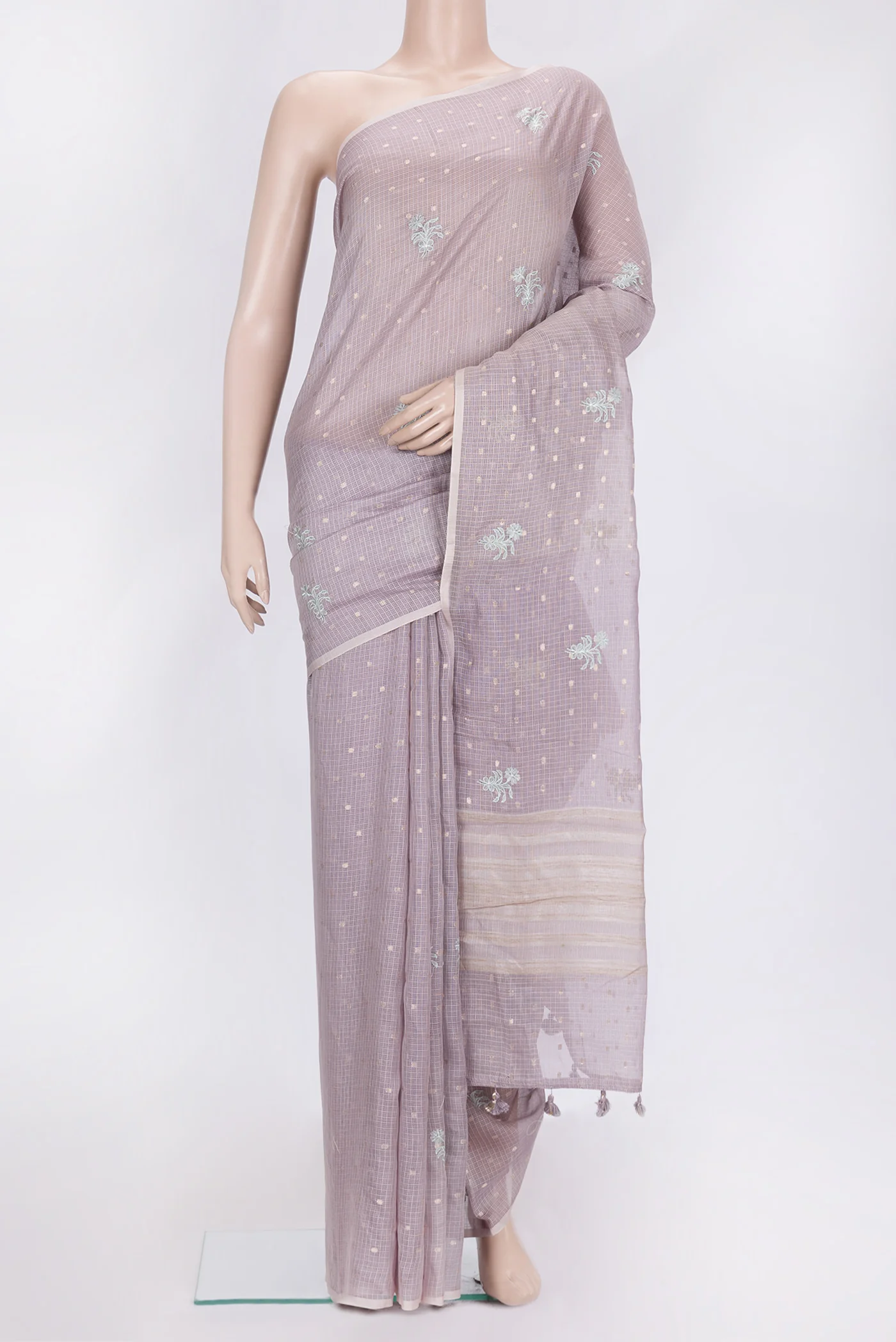 Lavender Kota Silk Saree