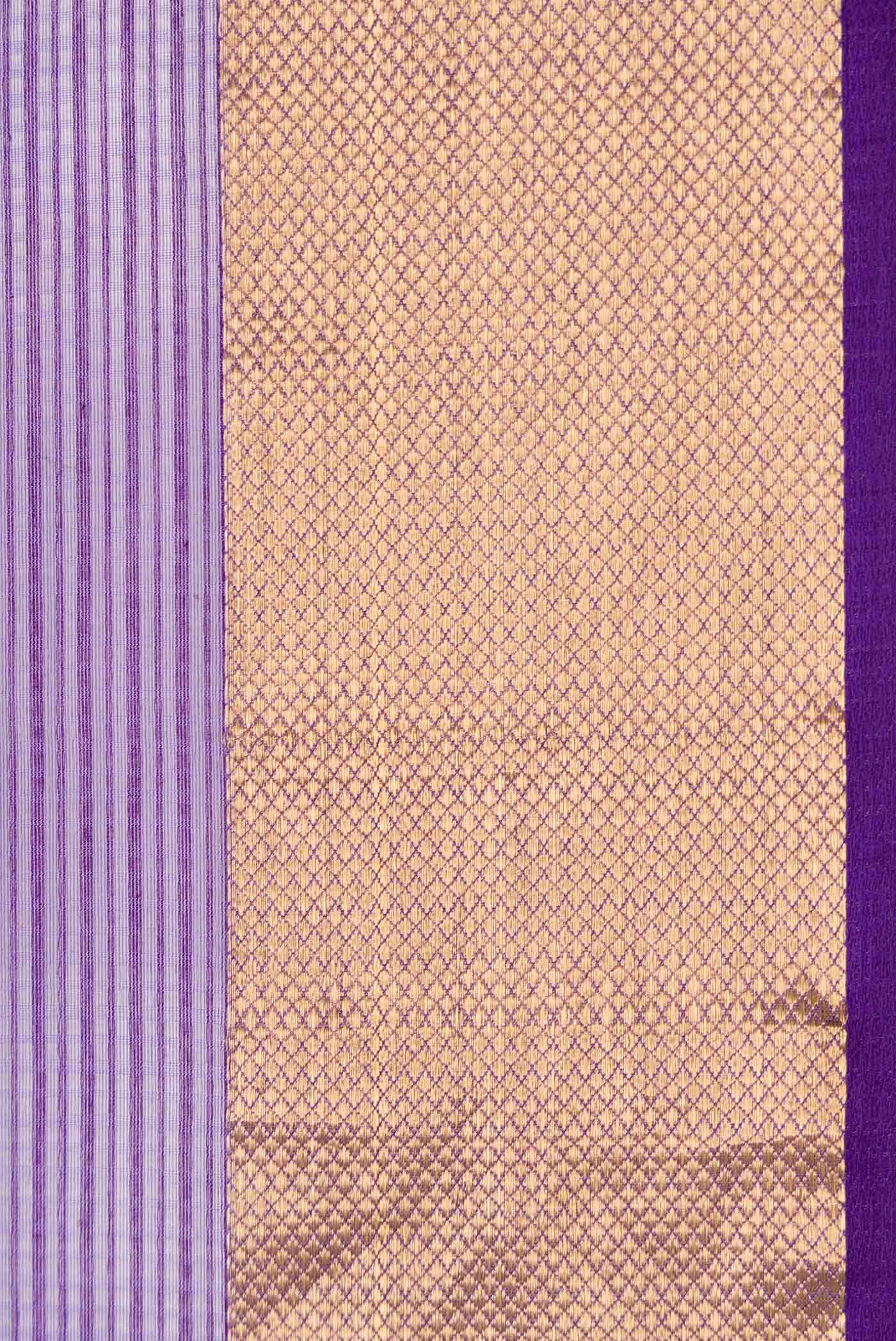 Lavender Dual Tone Maheshwari Silk Saree - Image 3