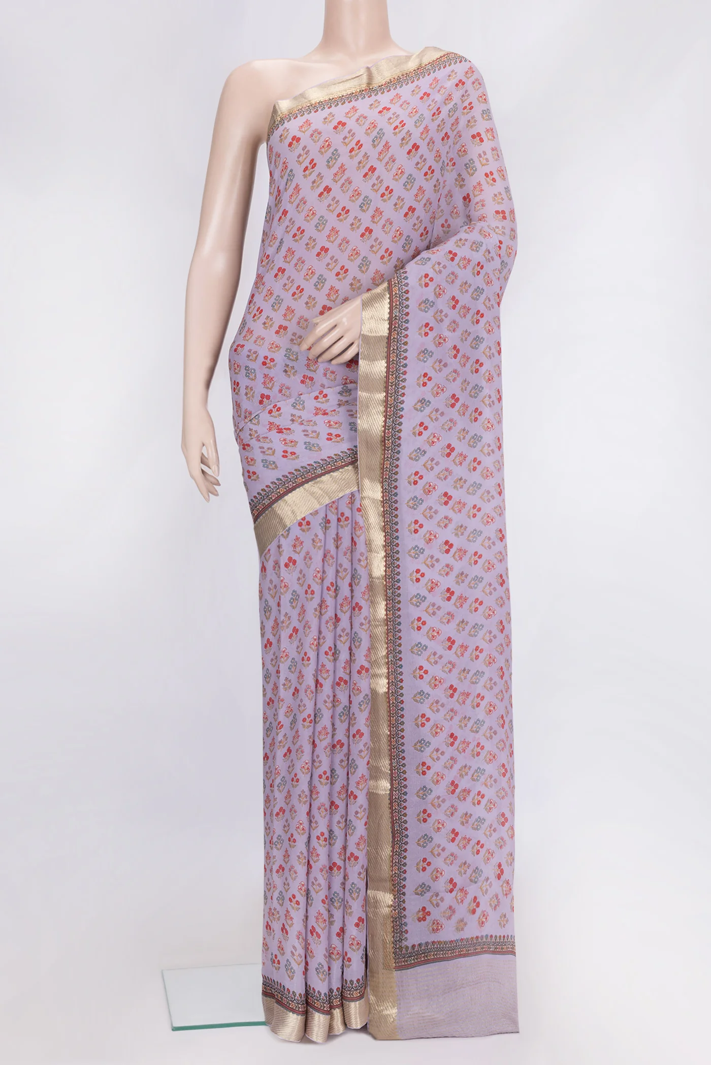 Lavender Mysore Chiffon Saree