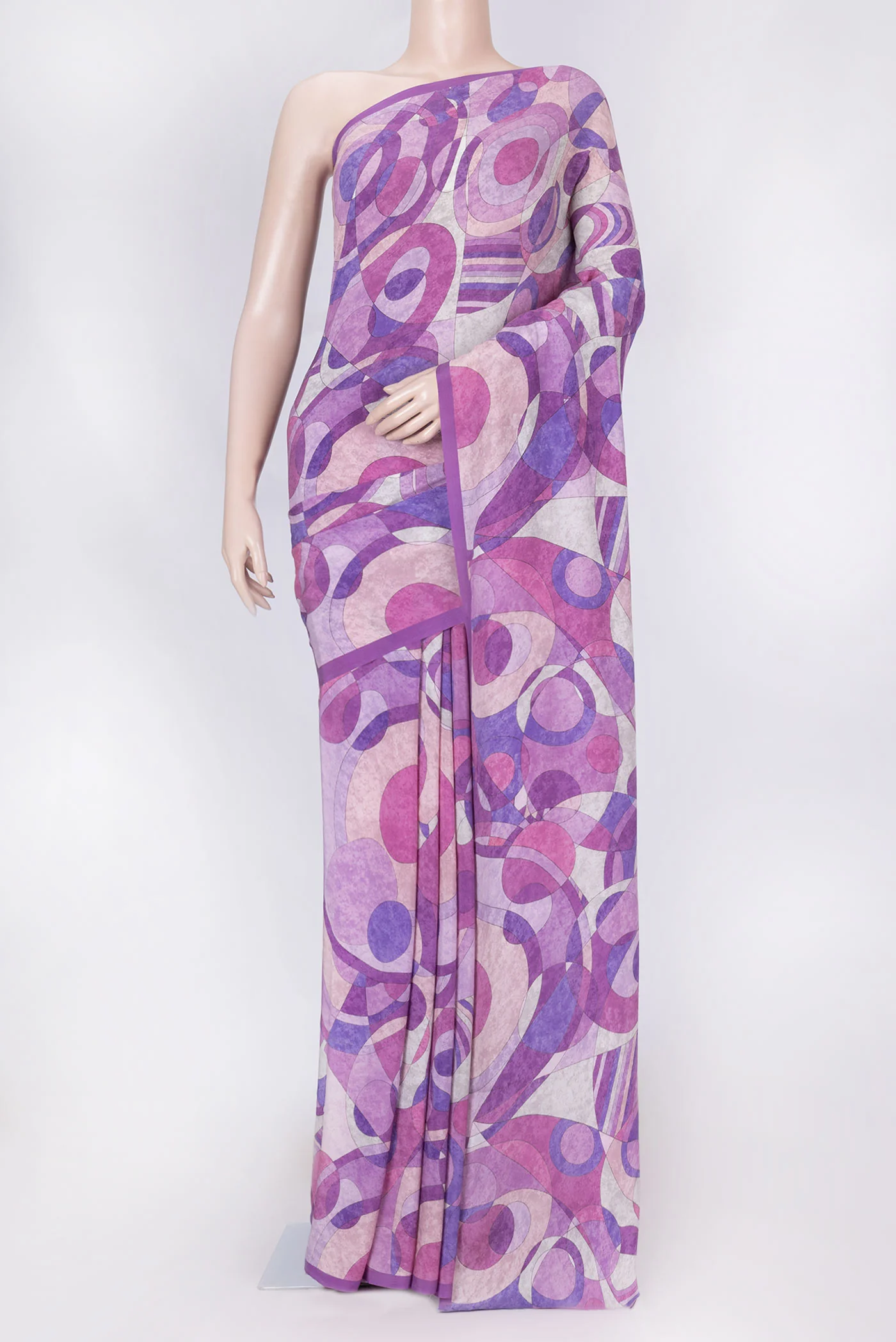 Lavender Dual Tone Mysore Crepe Saree