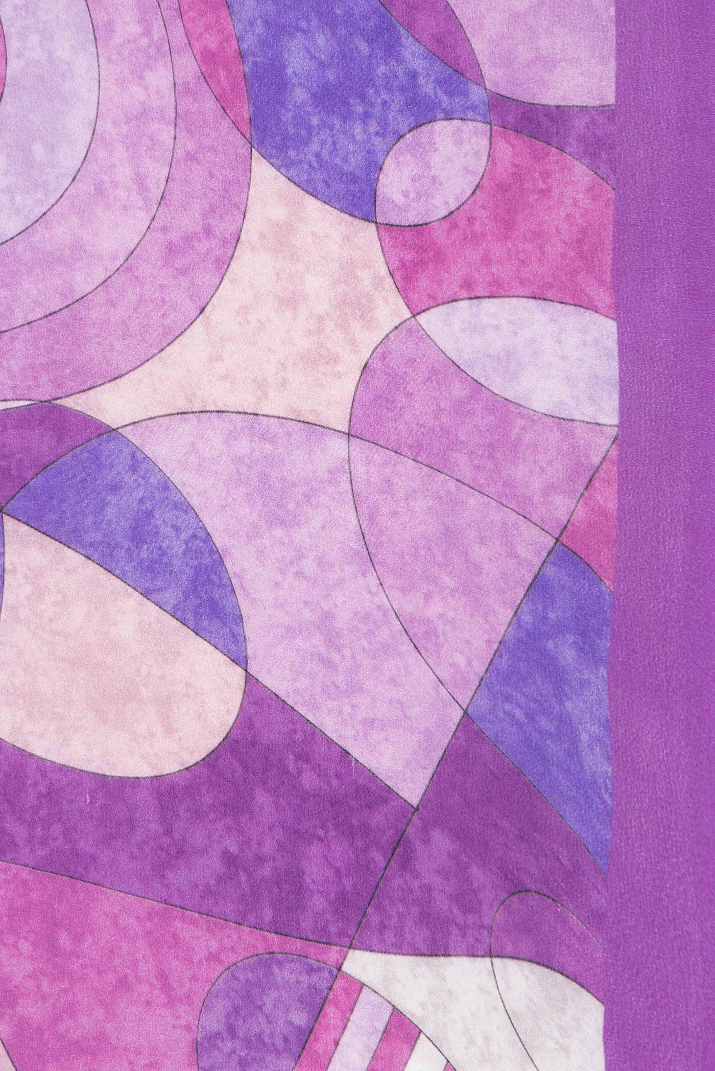 Lavender Dual Tone Mysore Crepe Saree - Image 3