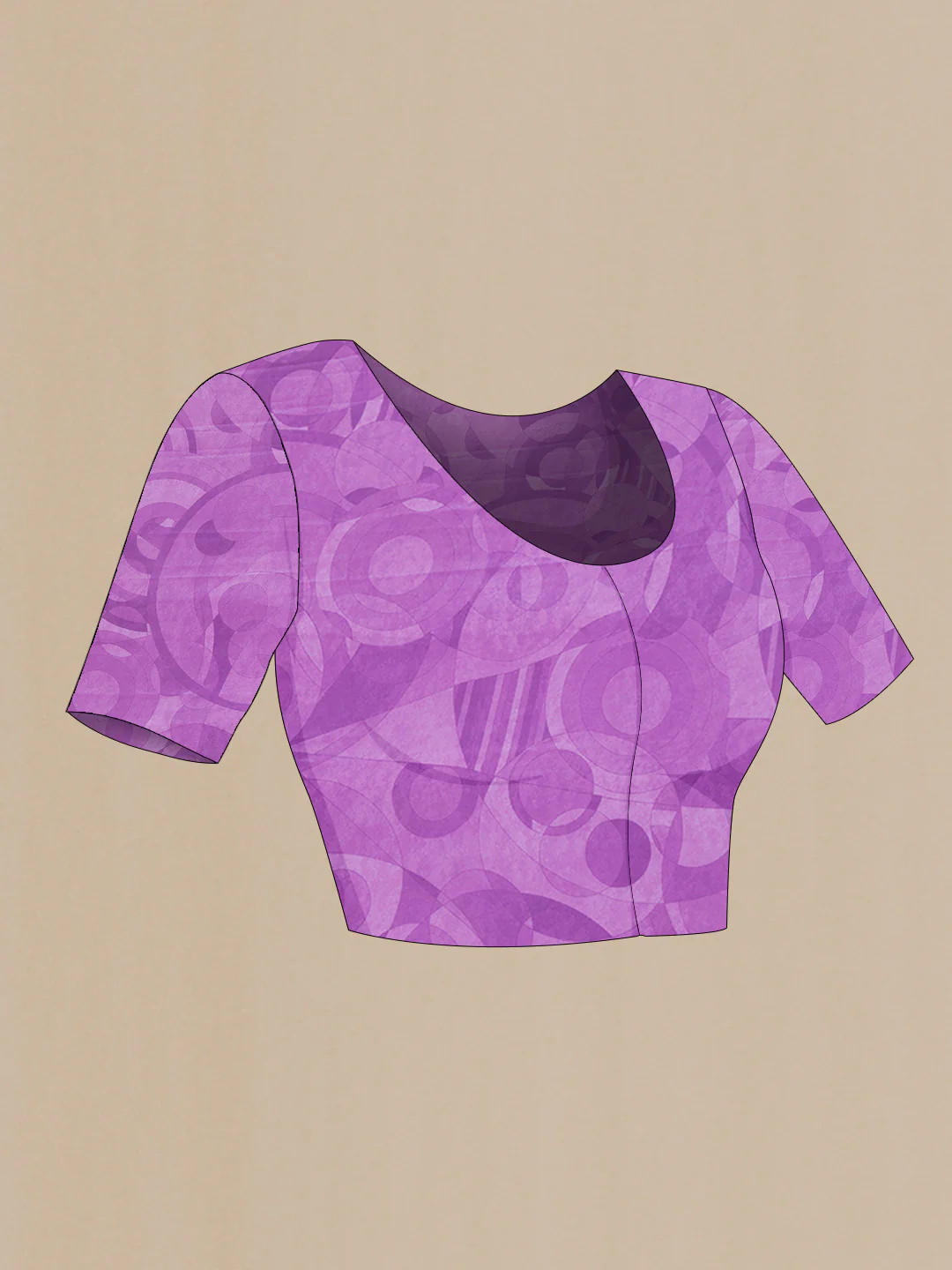 Lavender Dual Tone Mysore Crepe Saree - Image 4