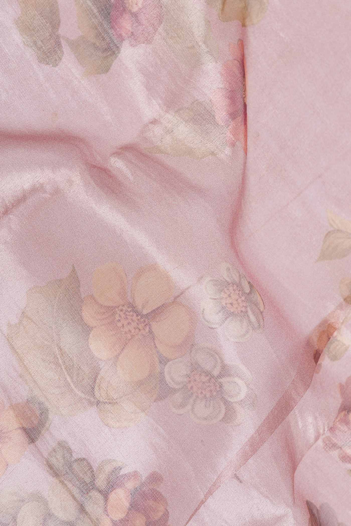 Lavender Dual Tone Organza Silk Saree - Image 2