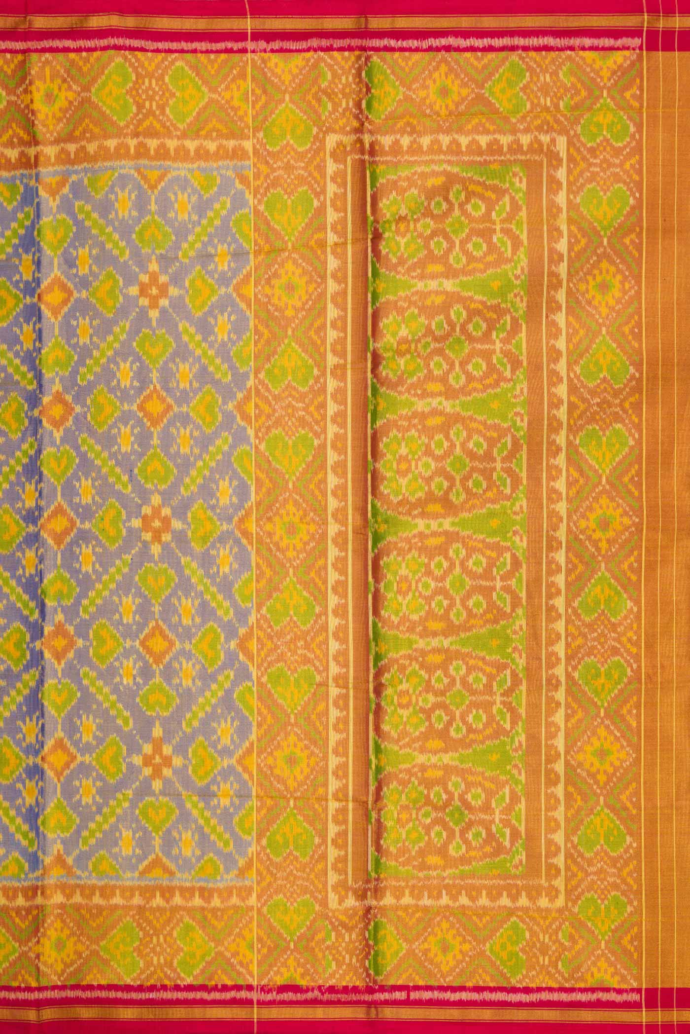 Blue Dual Tone Rajkot Patola Silk Saree - Image 7