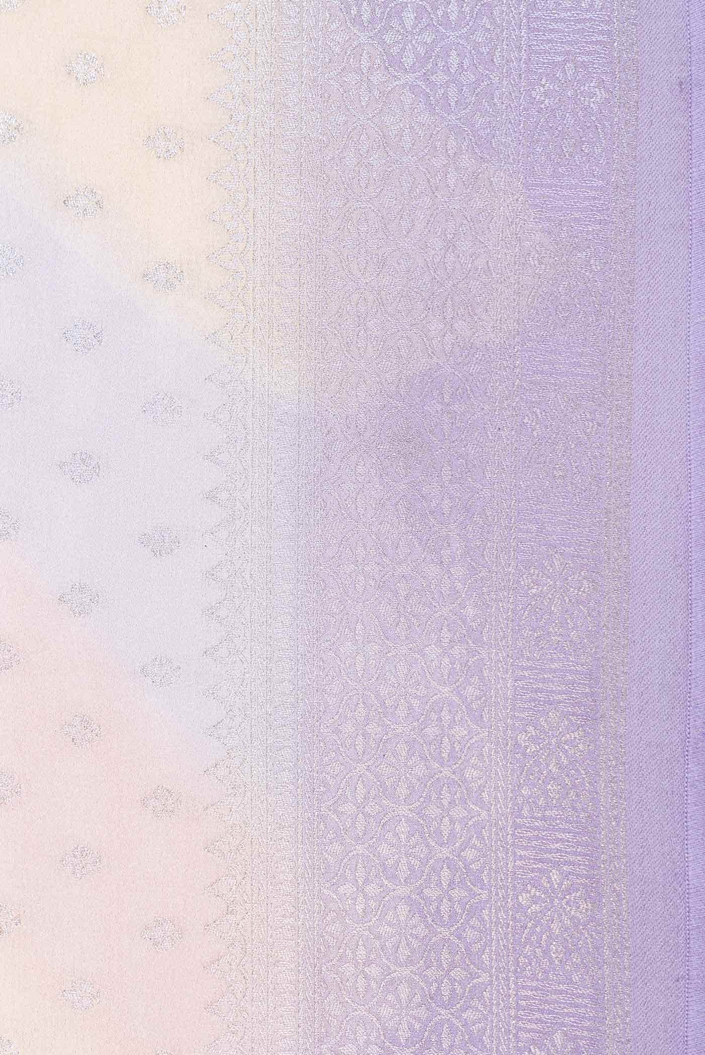 Lavender Dual Tone Satin Crepe Saree - Image 3