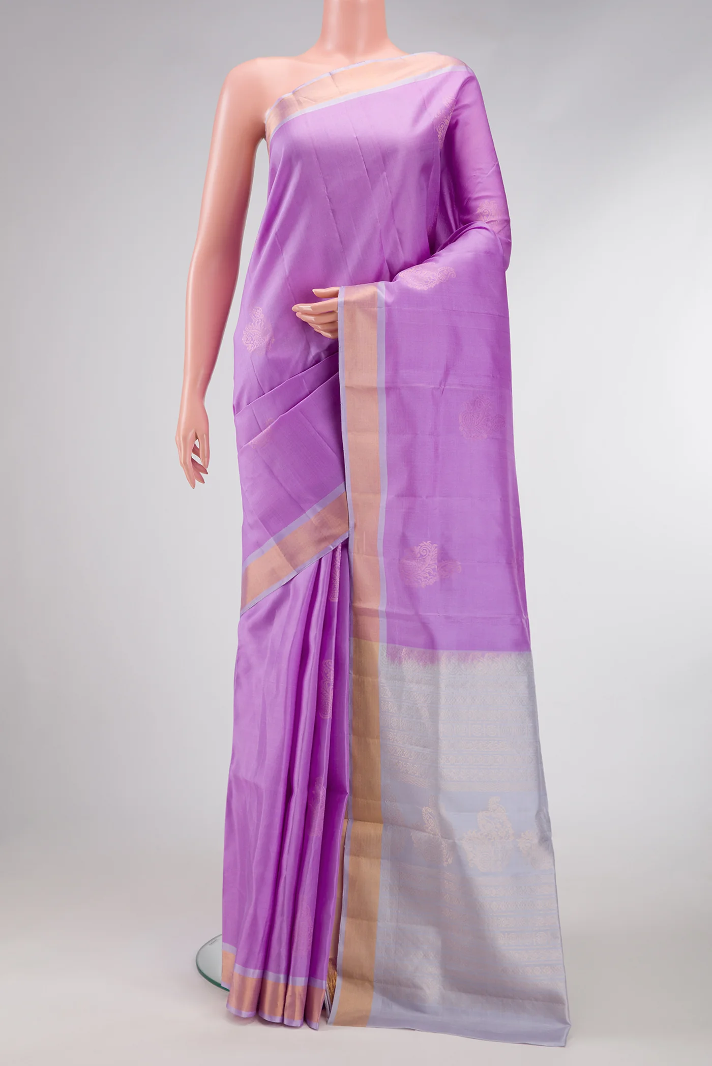 Lavender Dual Tone Soft Silk Saree