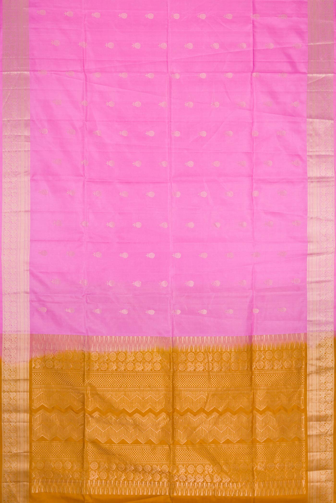 Rose pink Soft Silk Saree - Image 6