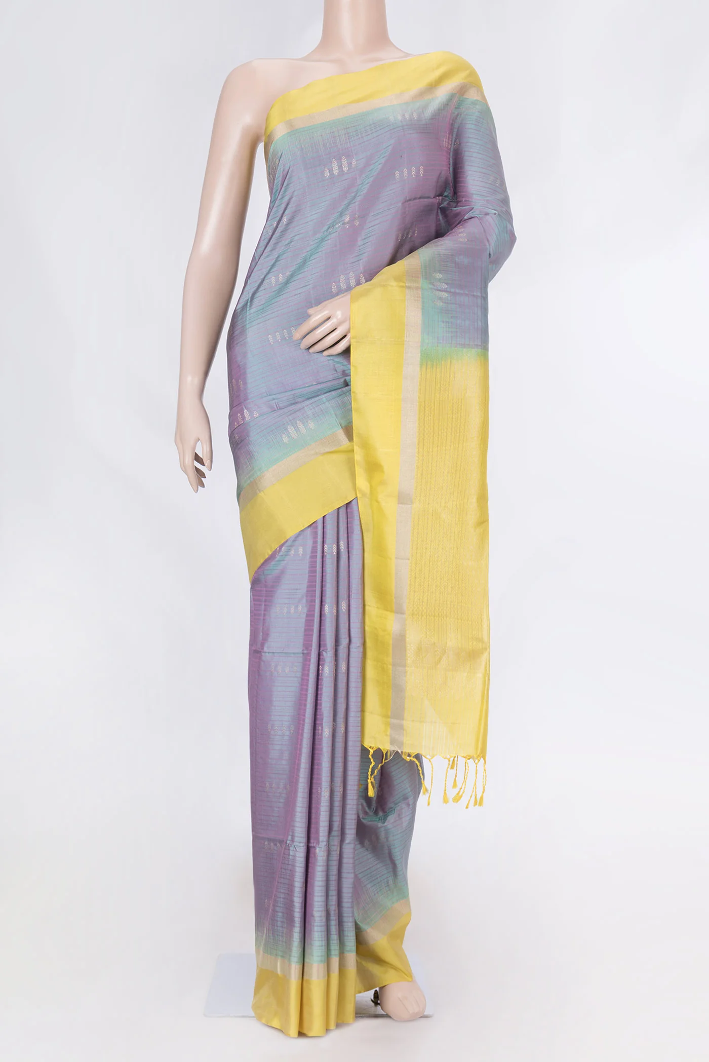 Lavender Dual Tone Soft Silk Saree