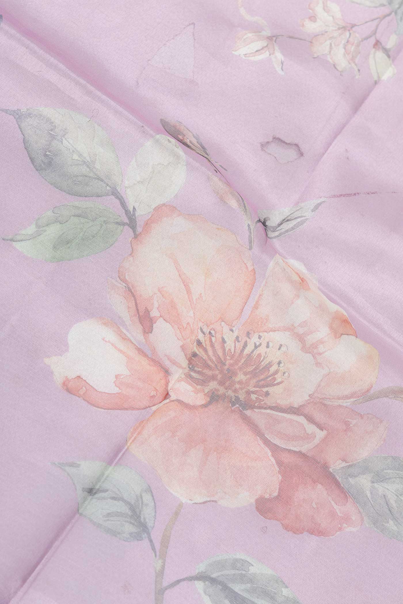 Lavender Dual Tone Tissue Silk Saree - Image 2