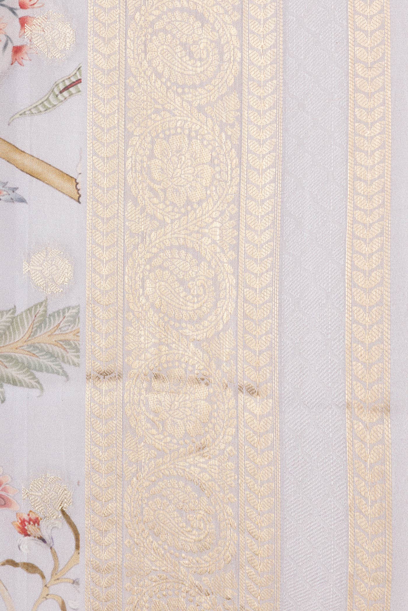Lavender Tussar Silk Saree - Image 3