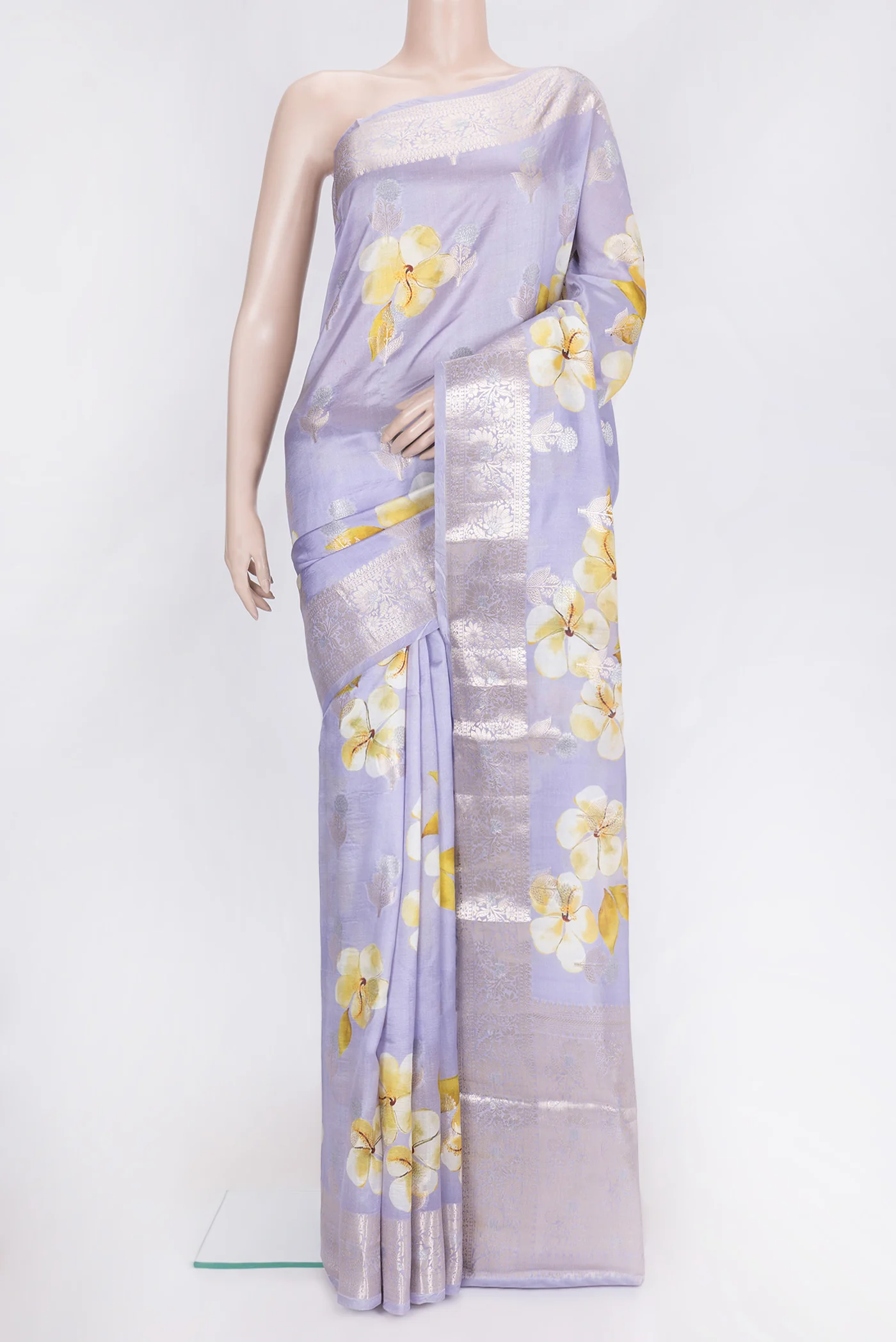 Lavender Banarasi Raw Silk Saree
