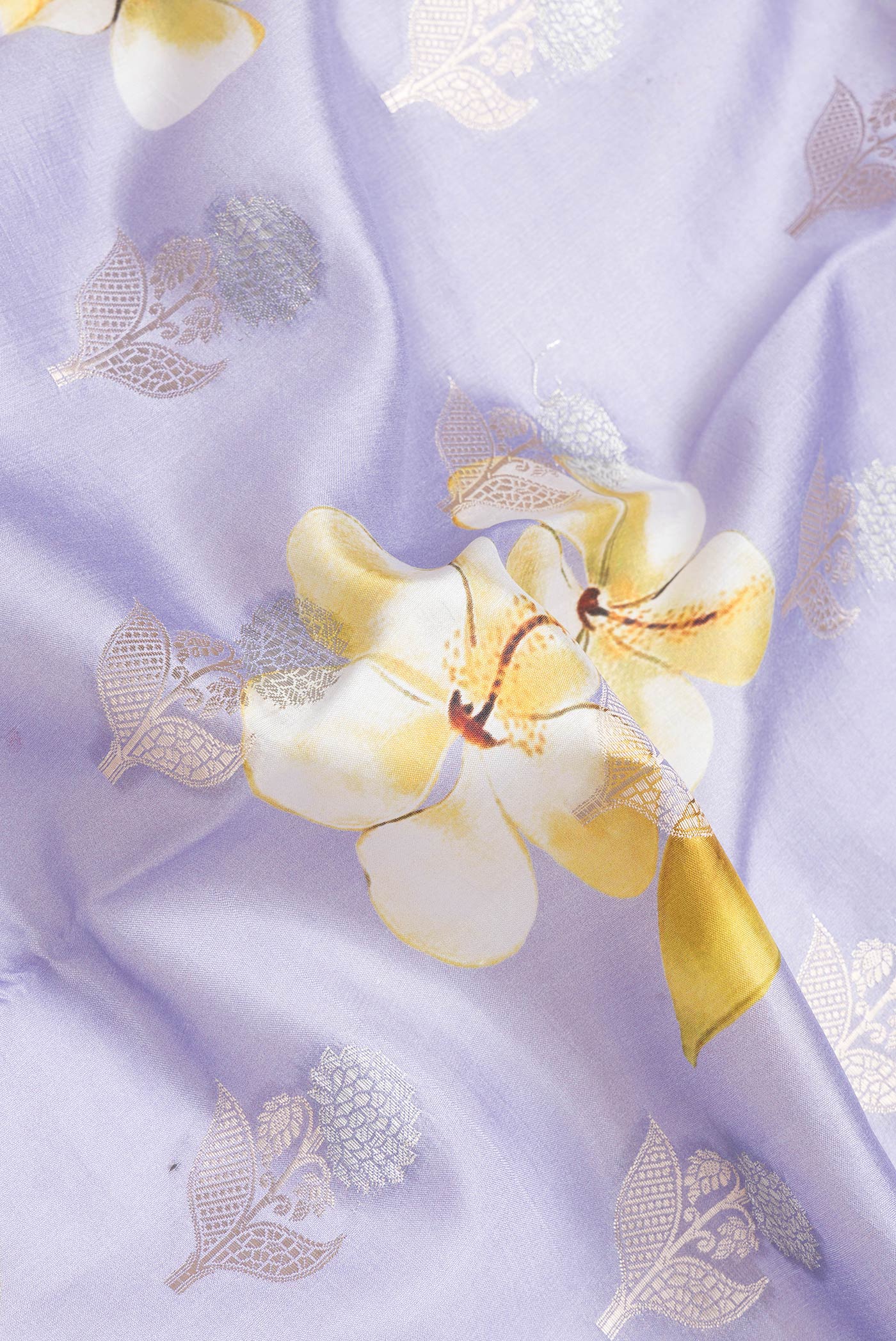 Lavender Banarasi Raw Silk Saree - Image 2