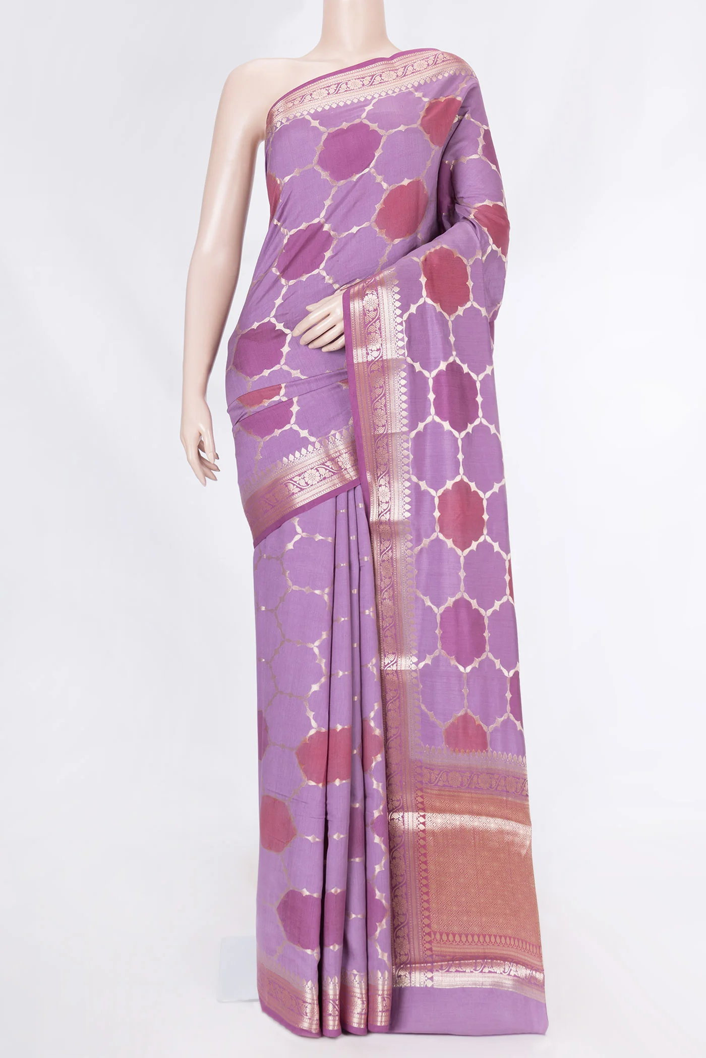 Lavender Banarasi Raw Silk Saree