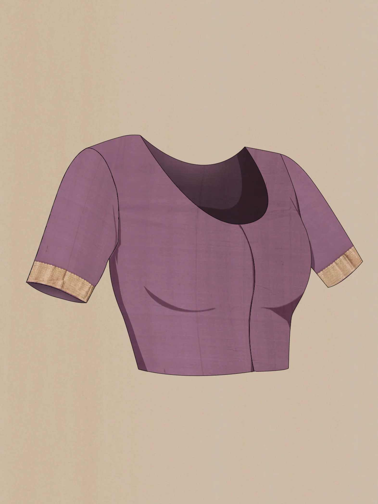 Dark Mauve Mysore Georgette Saree - Image 4