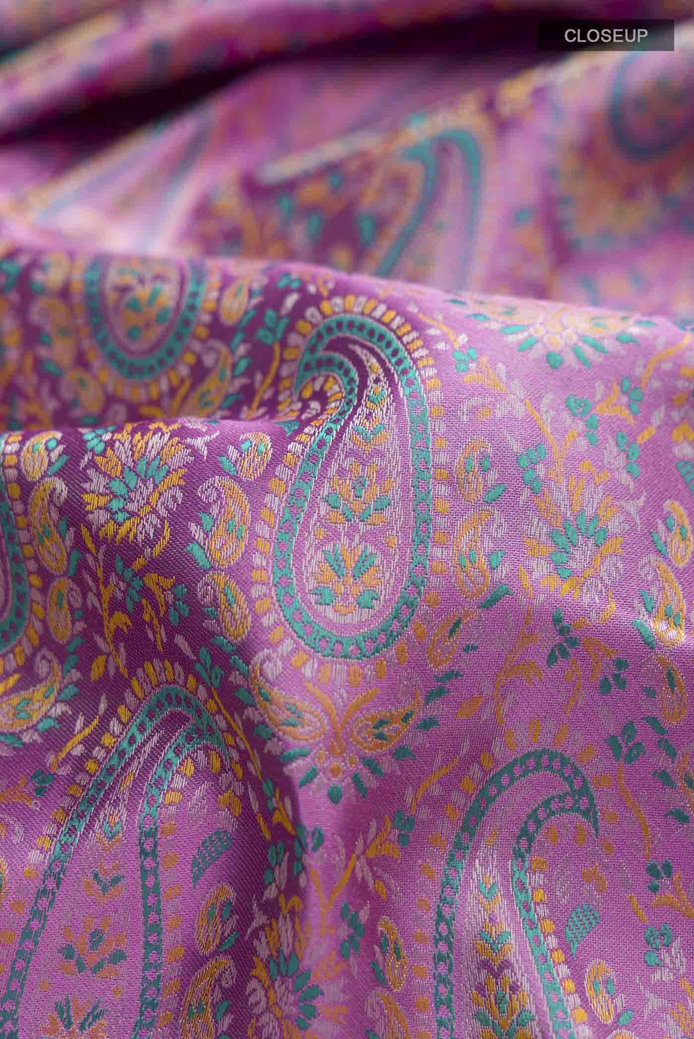 Lavender Kanchipuram Silk Saree - Image 2