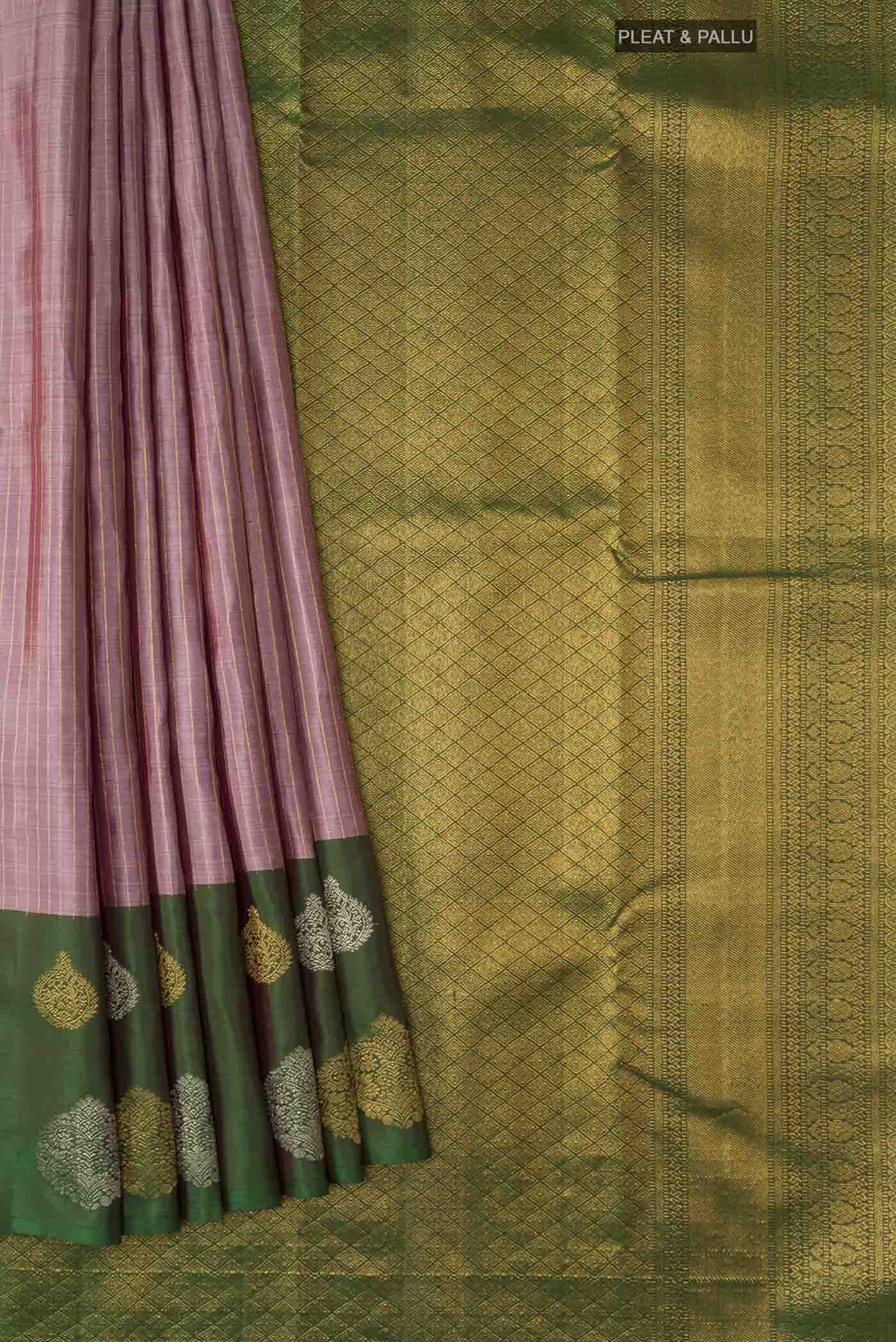 Lavender Kanjivaram Silk Saree - Image 4