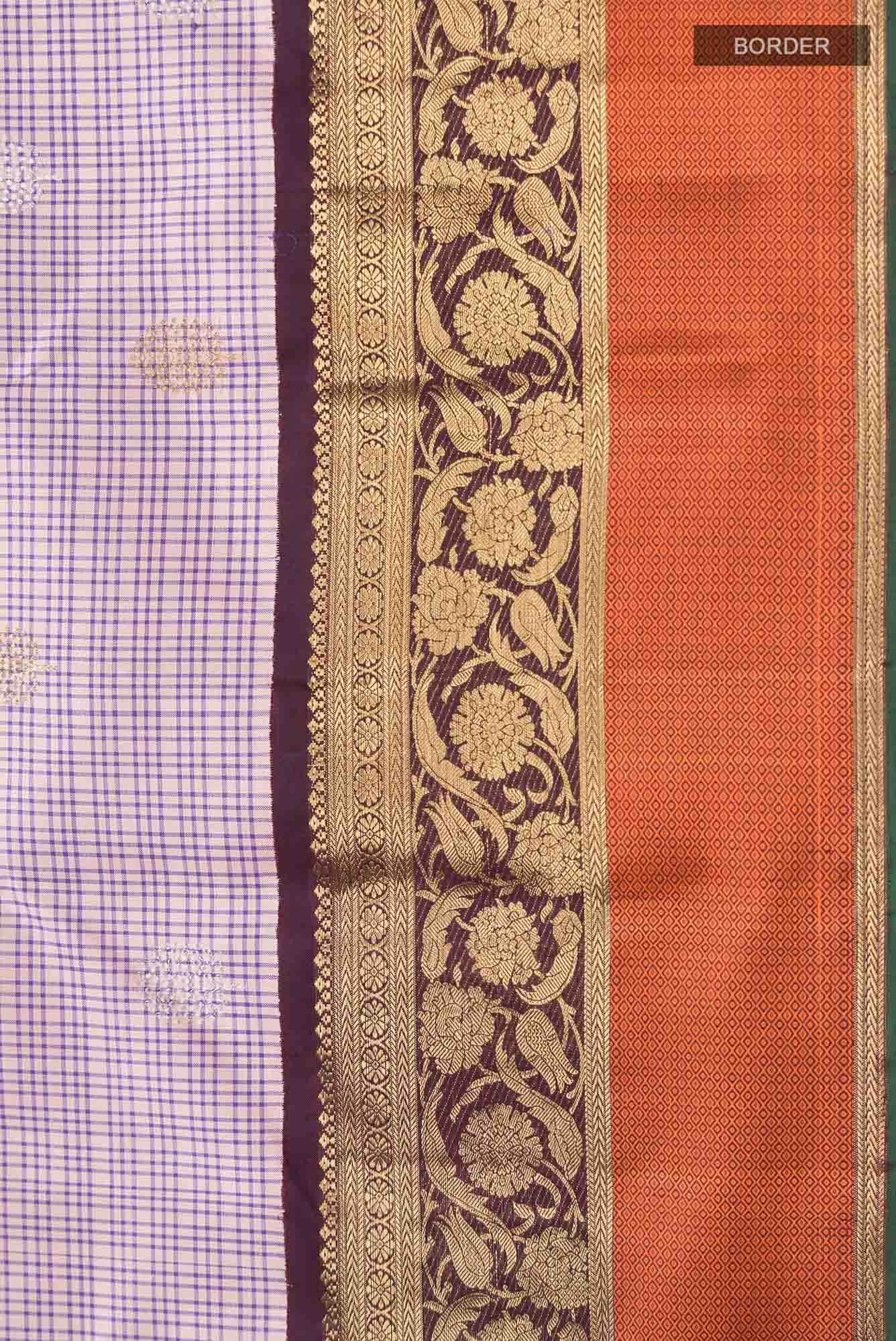 Lavender Kanchipuram Silk Saree - Image 5