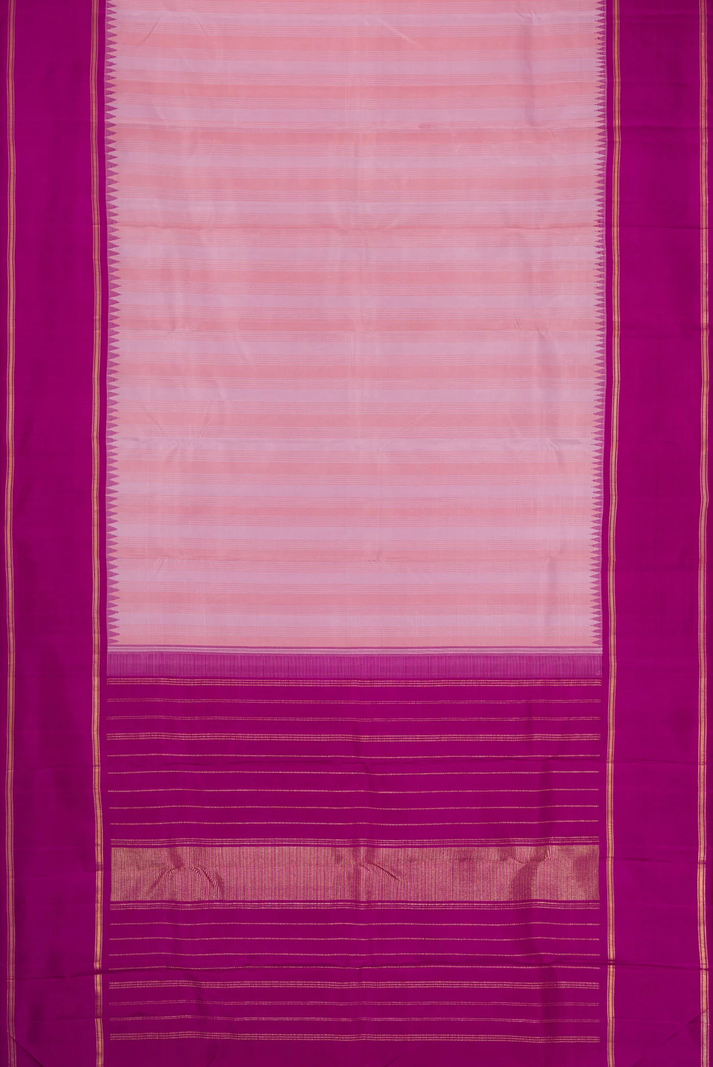 Pure Silk Pure Zari Lavender Kanjivaram Saree - Image 6
