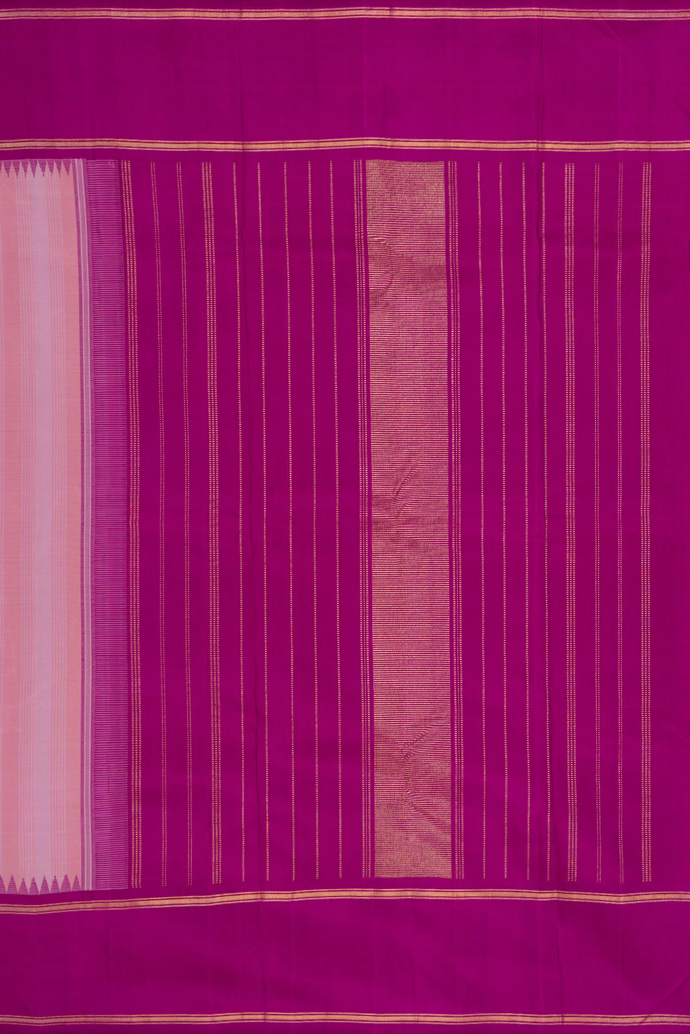 Pure Silk Pure Zari Lavender Kanjivaram Saree - Image 7