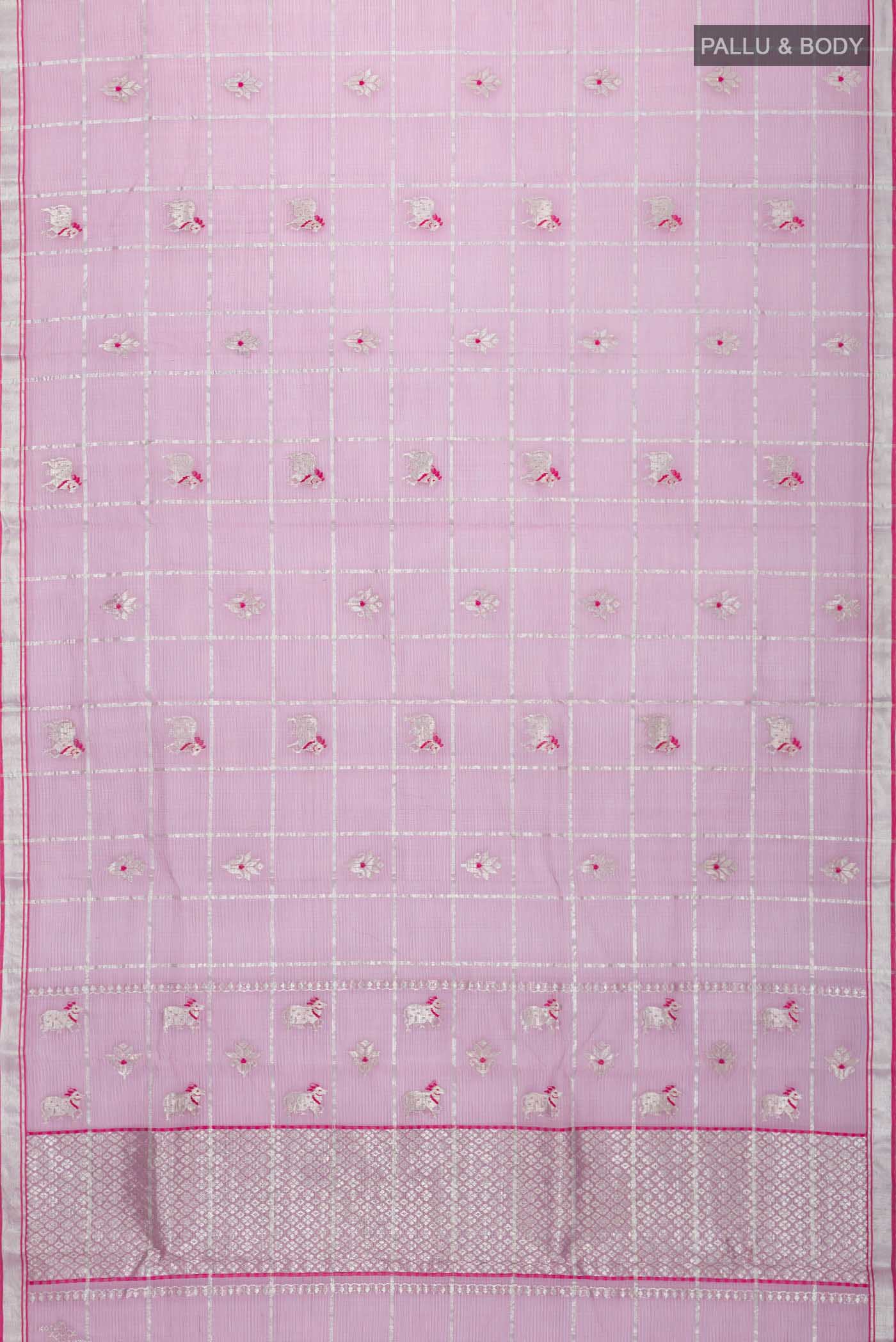 Lavender Kota Silk Saree - Image 6