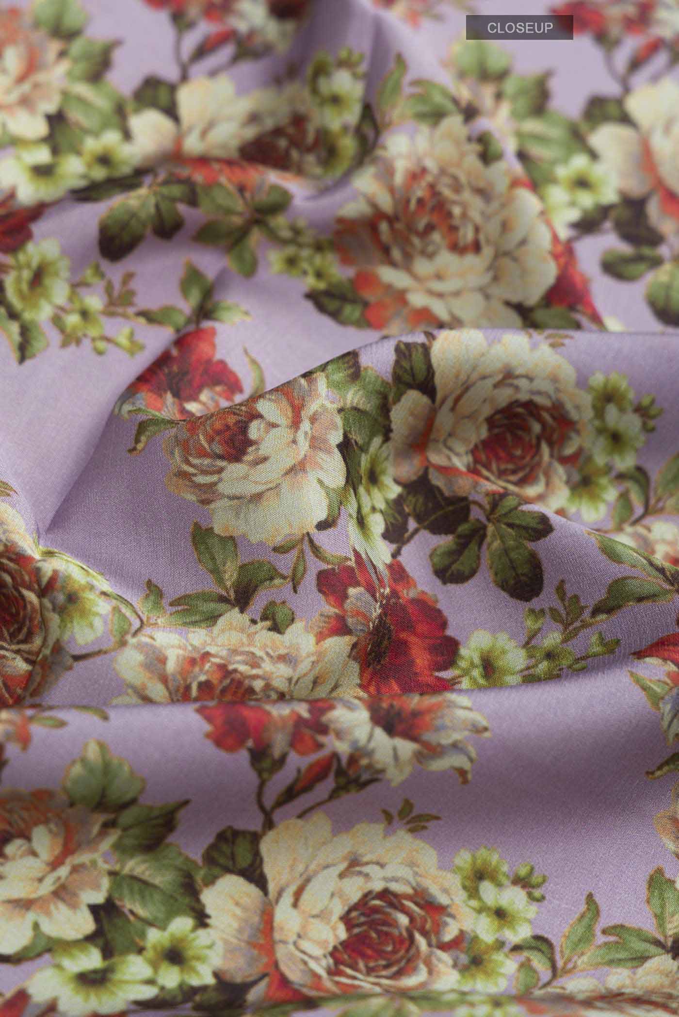 Lavender Mysore Crepe Saree - Image 2