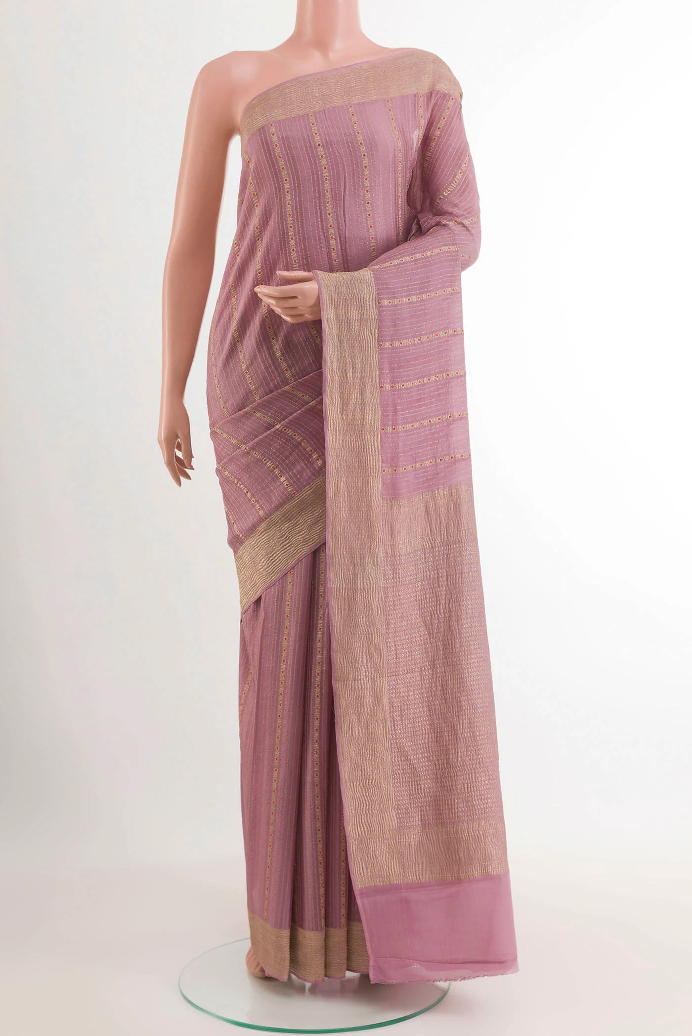 Lavender Mysore Crepe Saree