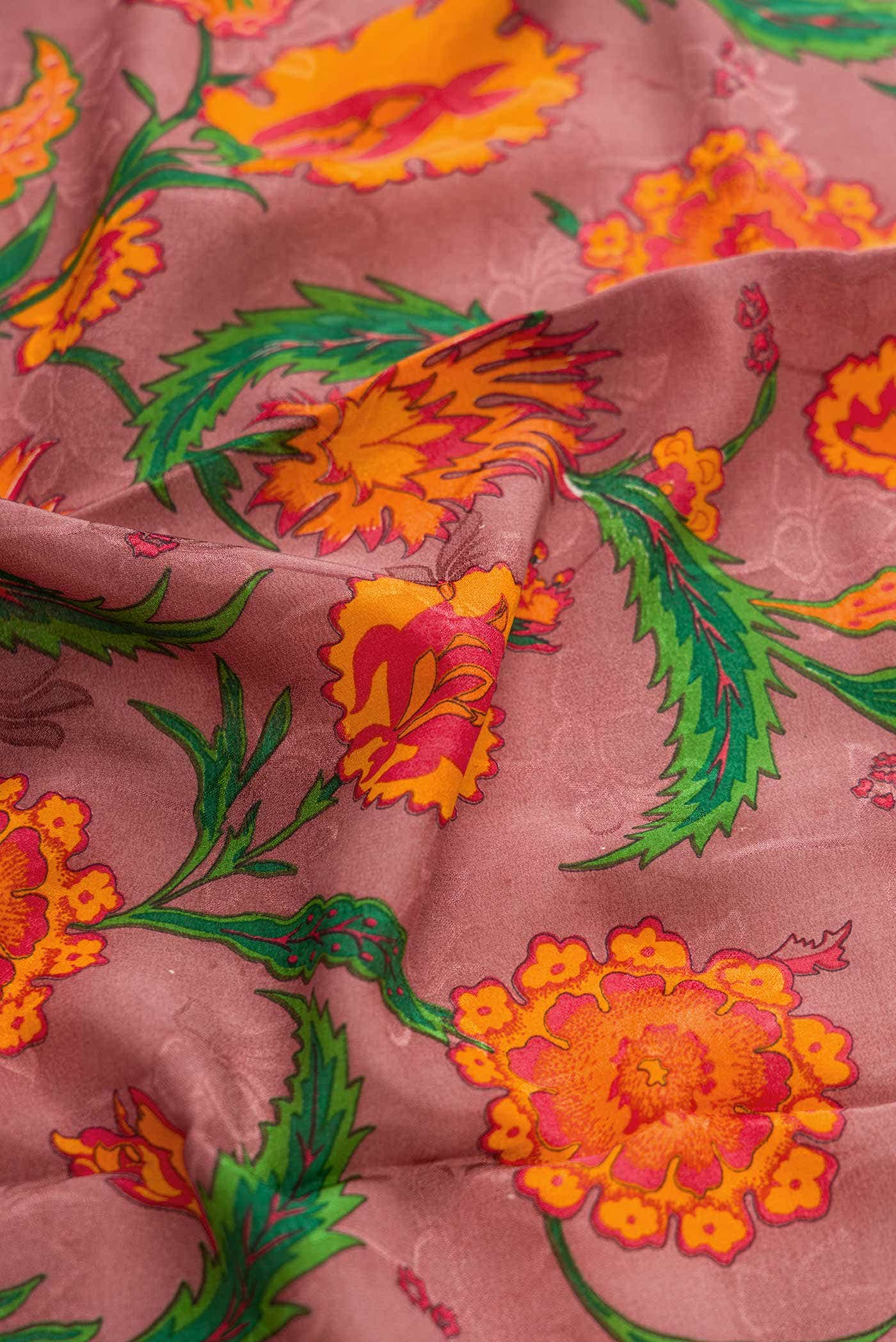 Mauve Mysore Crepe Saree - Image 3