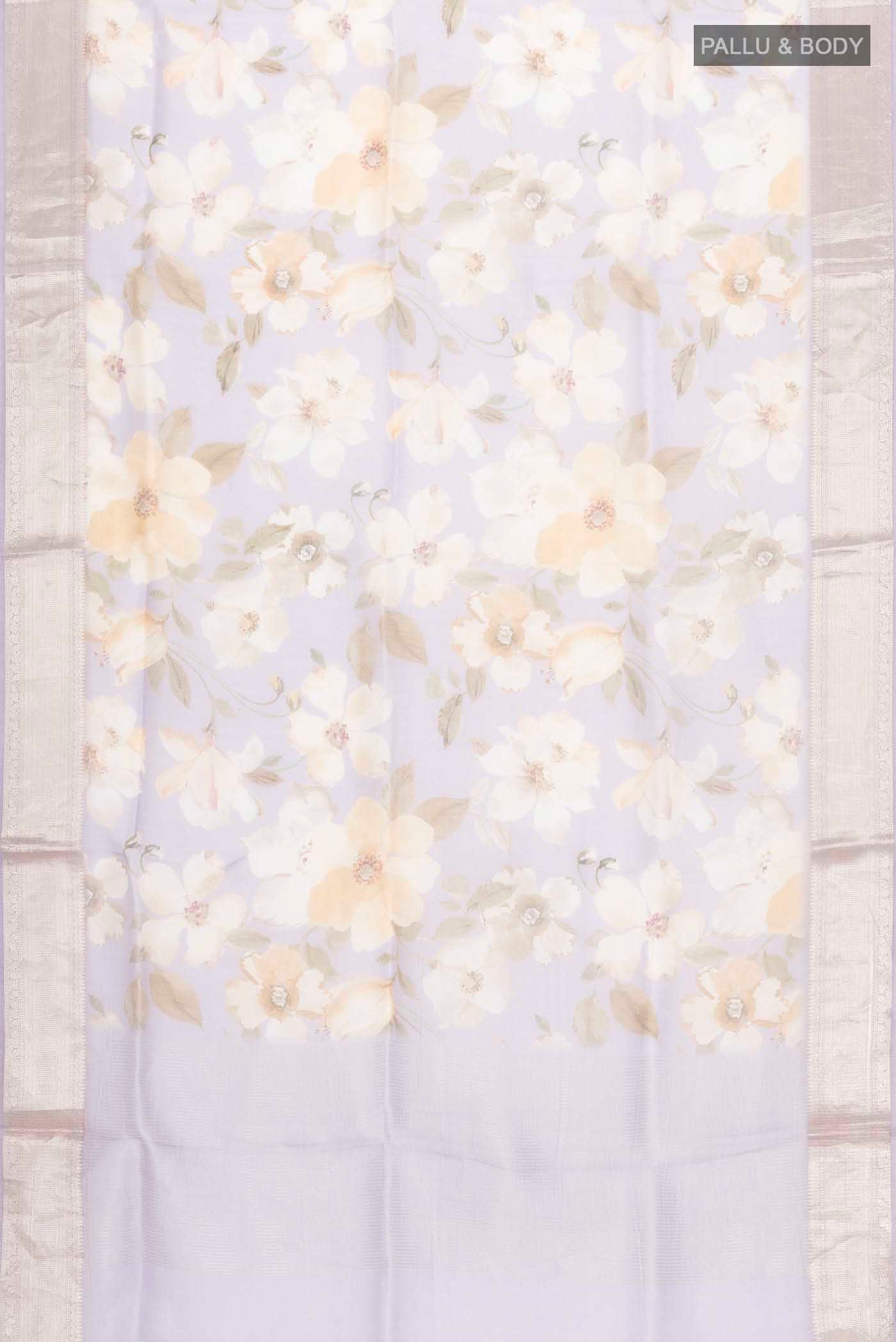 Lavender Organza Silk Saree - Image 5