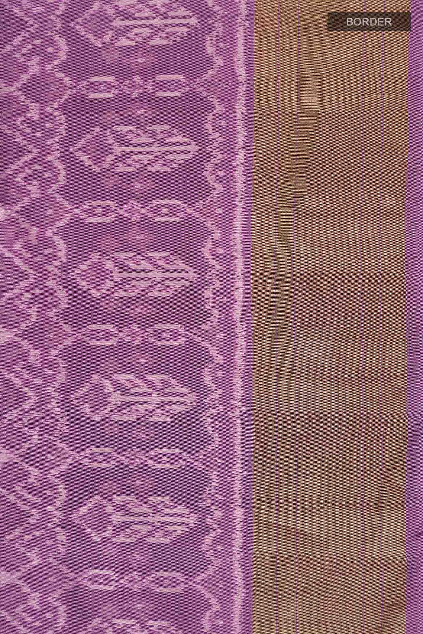 Lavender Pochampally Silk Saree - Image 3