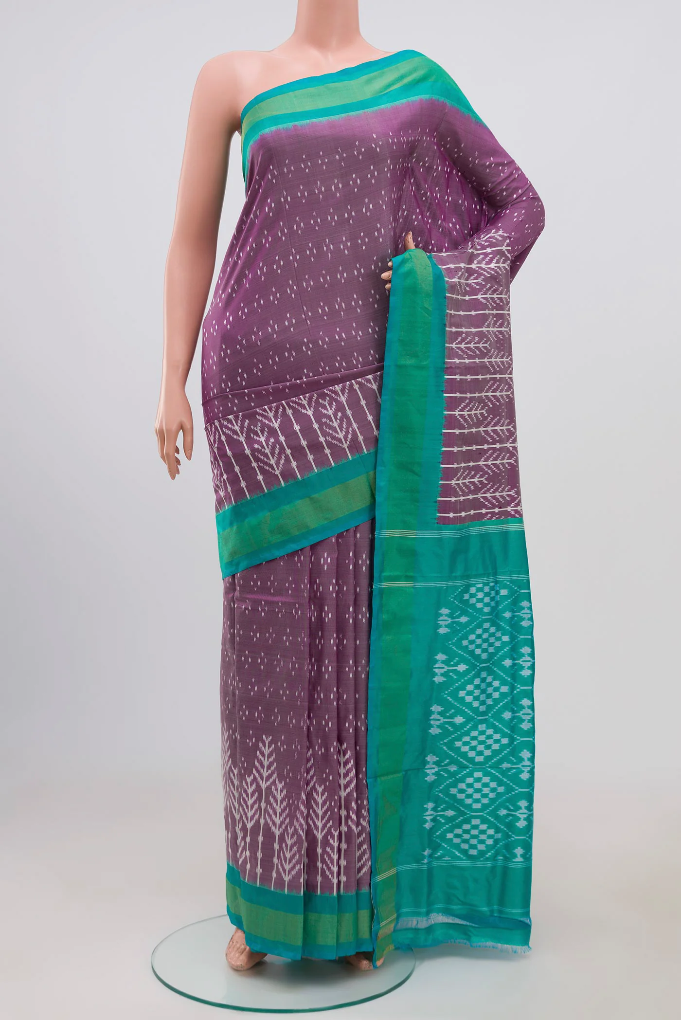 Lavender Pochampally Silk Saree
