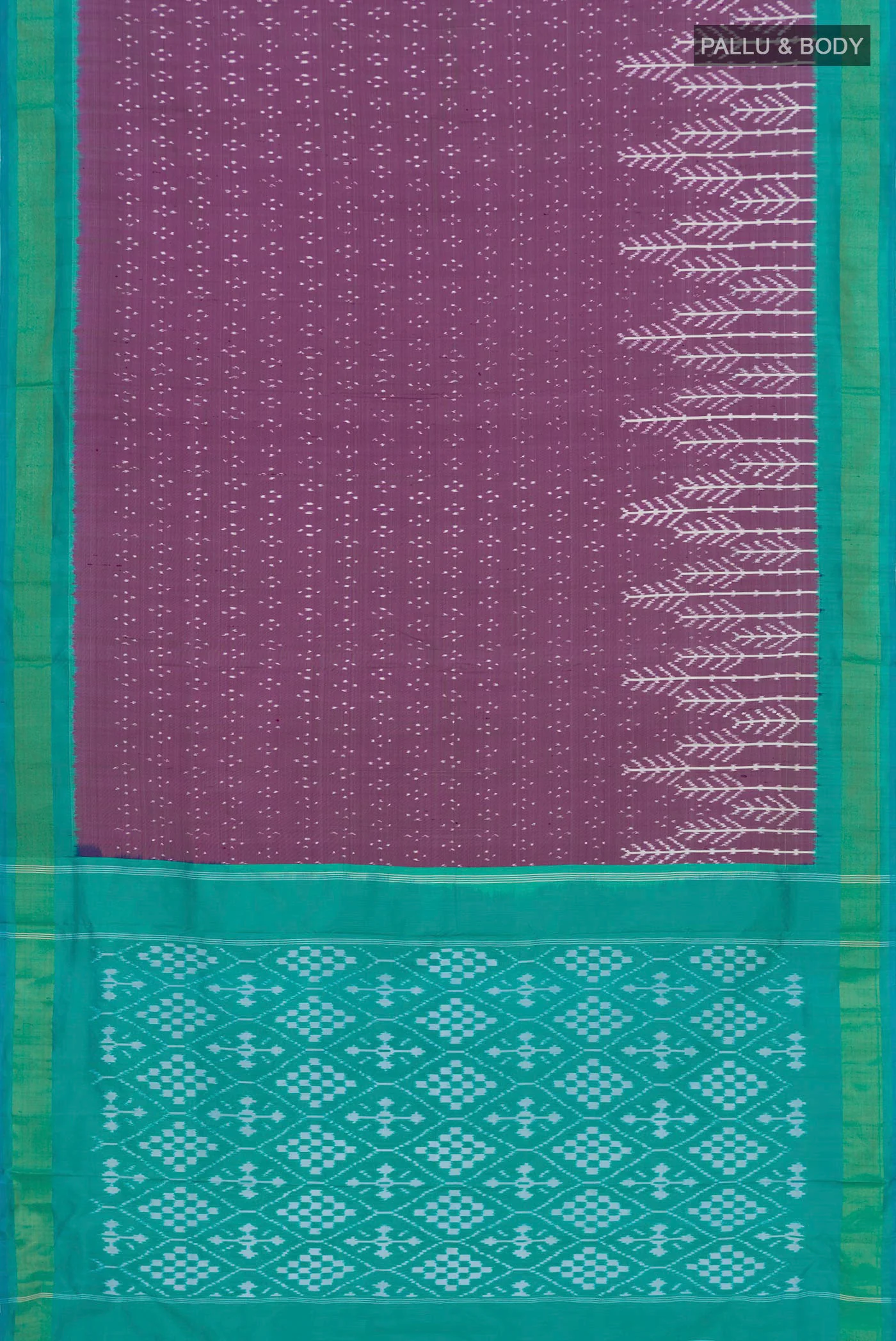 Lavender Pochampally Silk Saree - Image 5