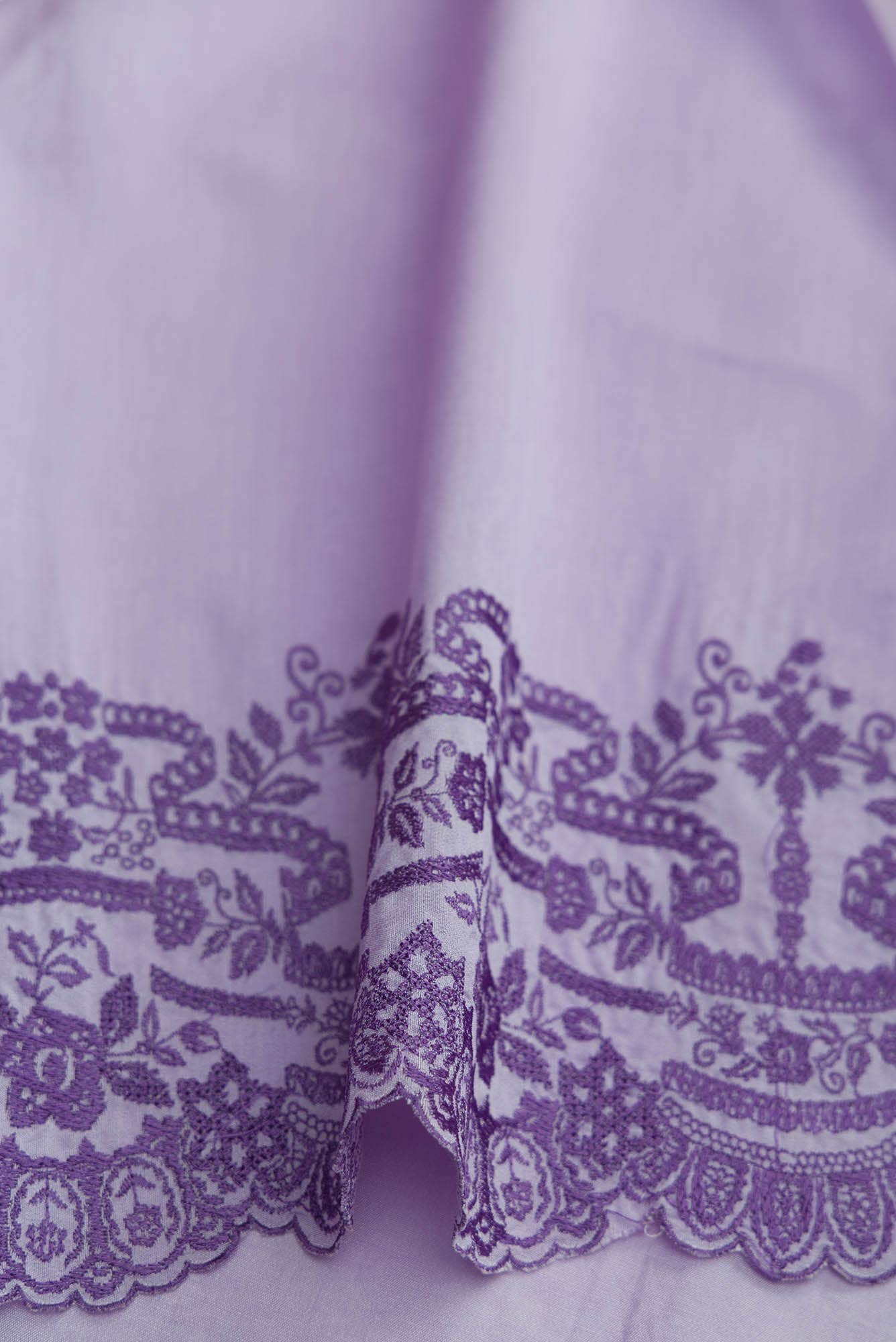 Romance of the Roses Lavender floral design saree from Embroidered Romance Collection by Nalli - Image 6