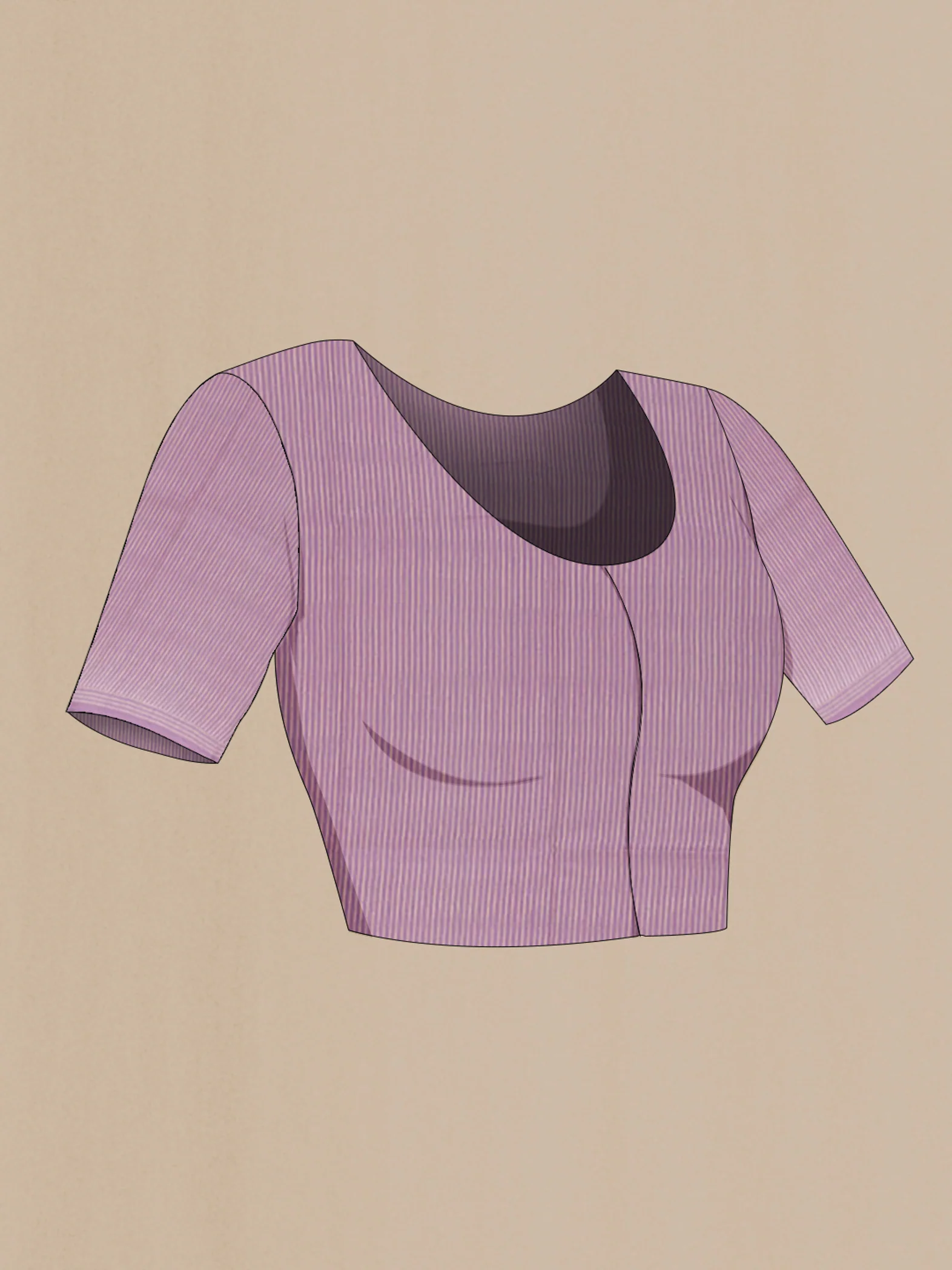 Lavender Tussar Silk Saree - Image 2