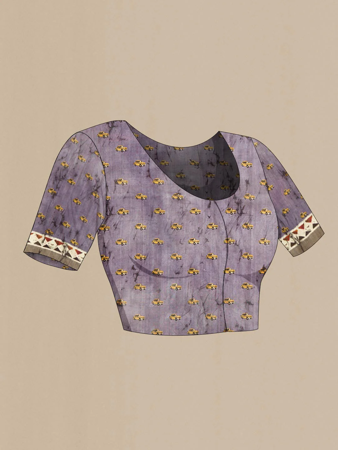 Lavender Tussar Silk Saree - Image 5