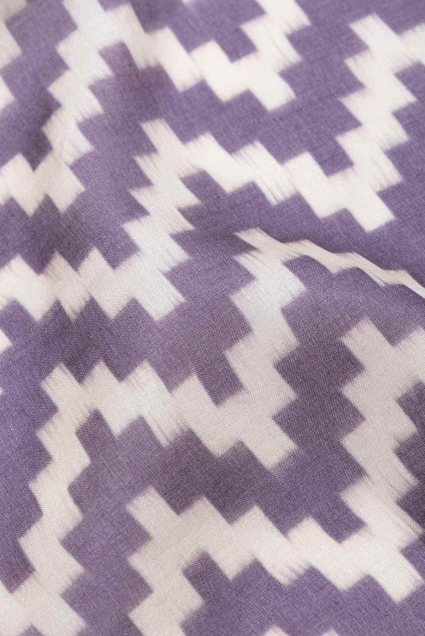 Lavender Tussar Silk Saree - Image 3