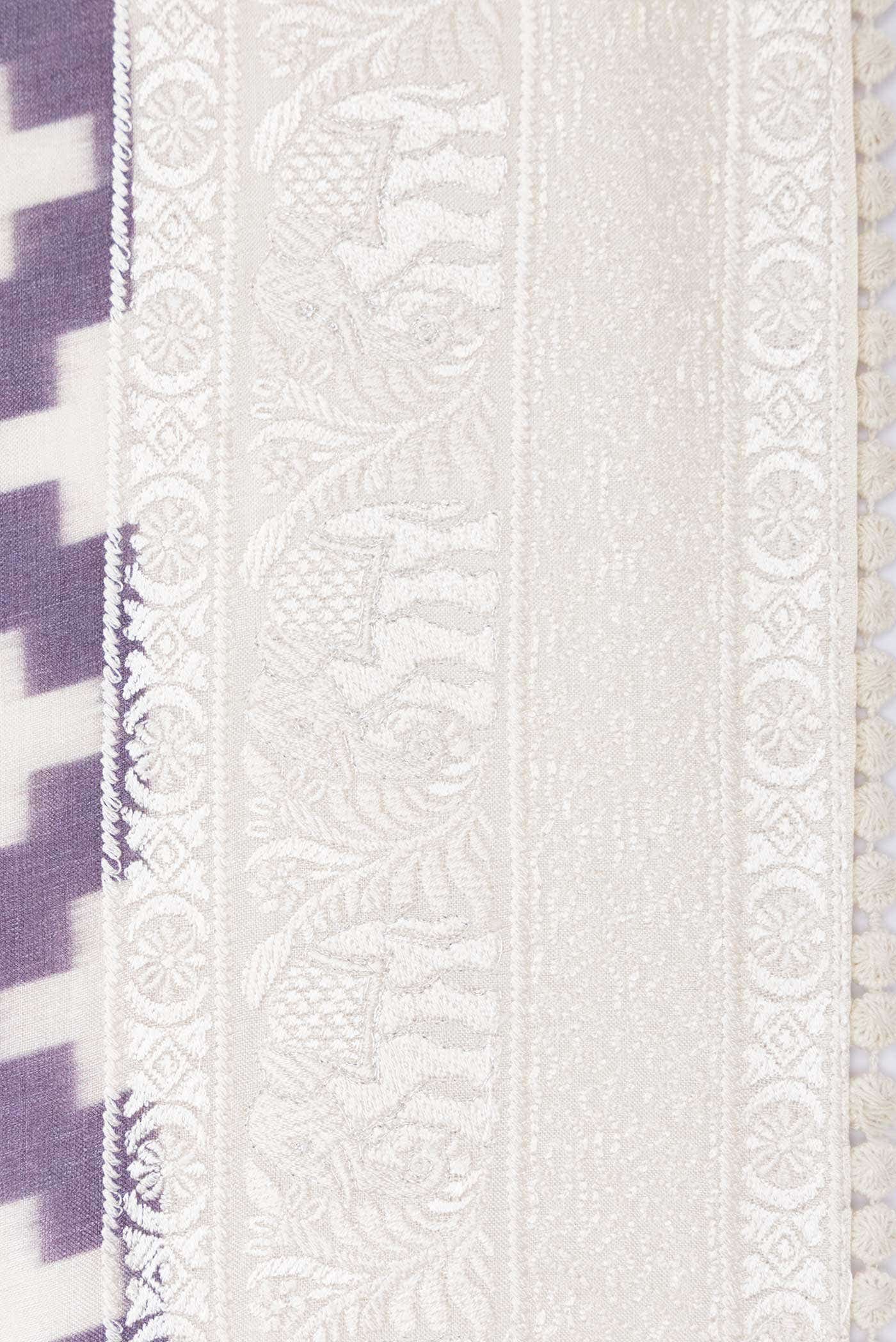 Lavender Tussar Silk Saree - Image 5
