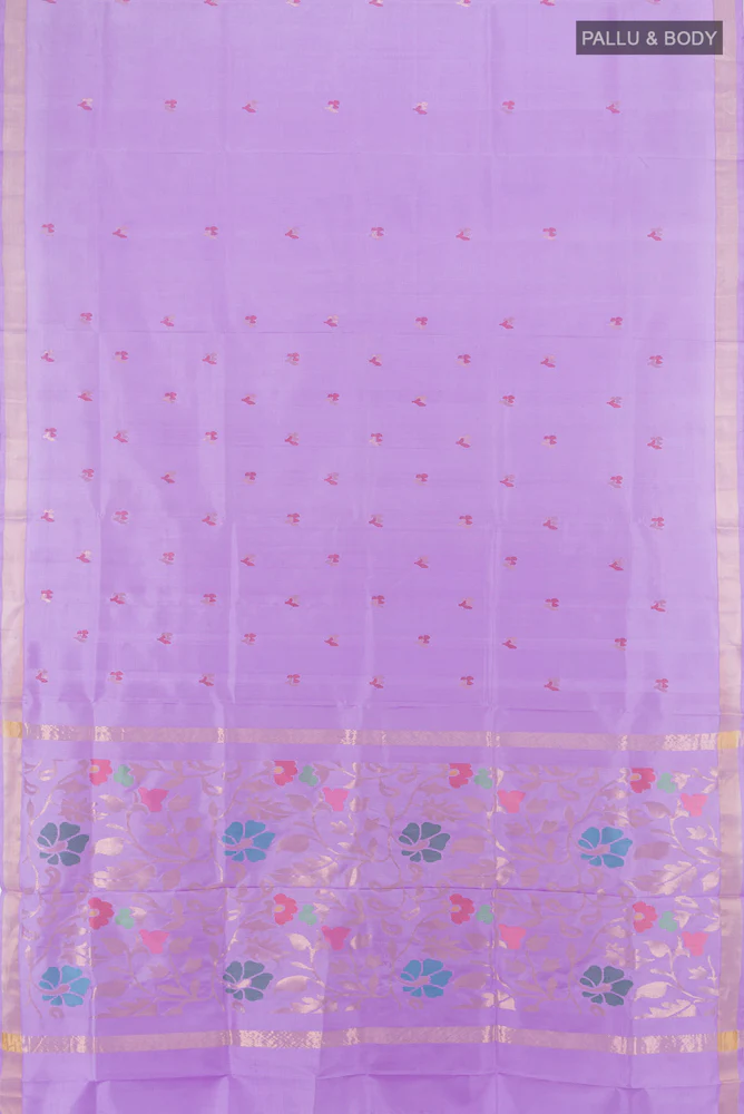 Lavender Uppada Silk Saree - Image 5