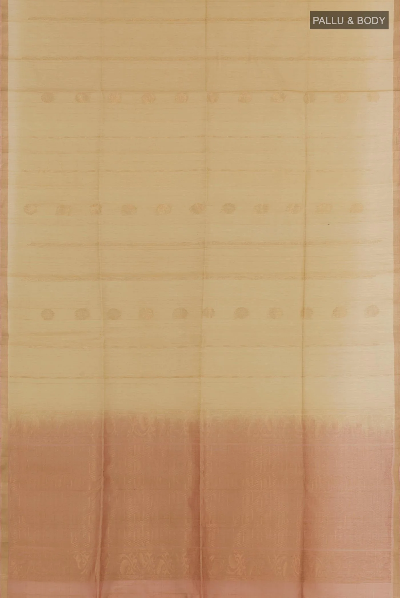 Beige Silk Cotton Saree - Image 3