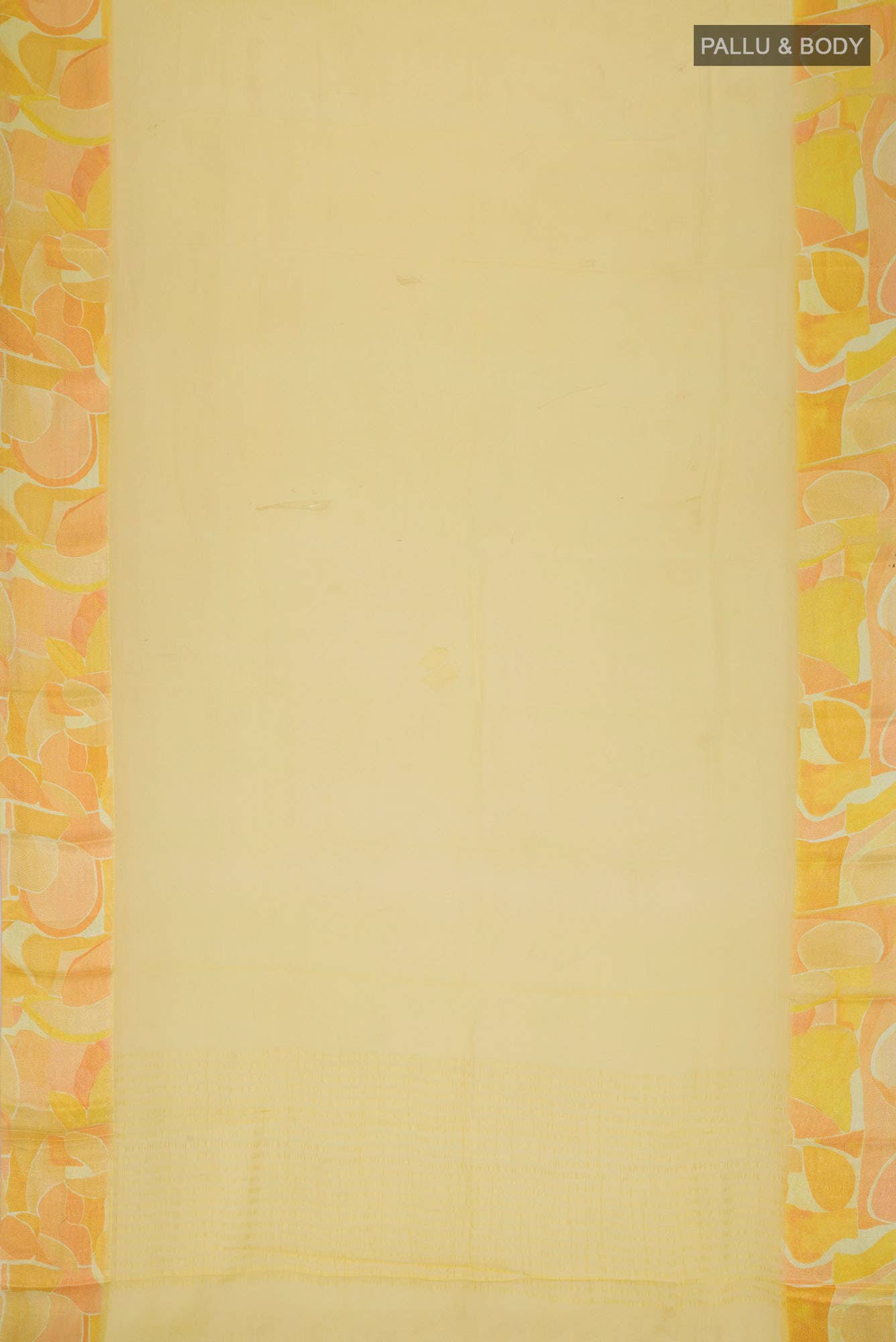 Lemon Yellow Chiffon Saree - Image 4