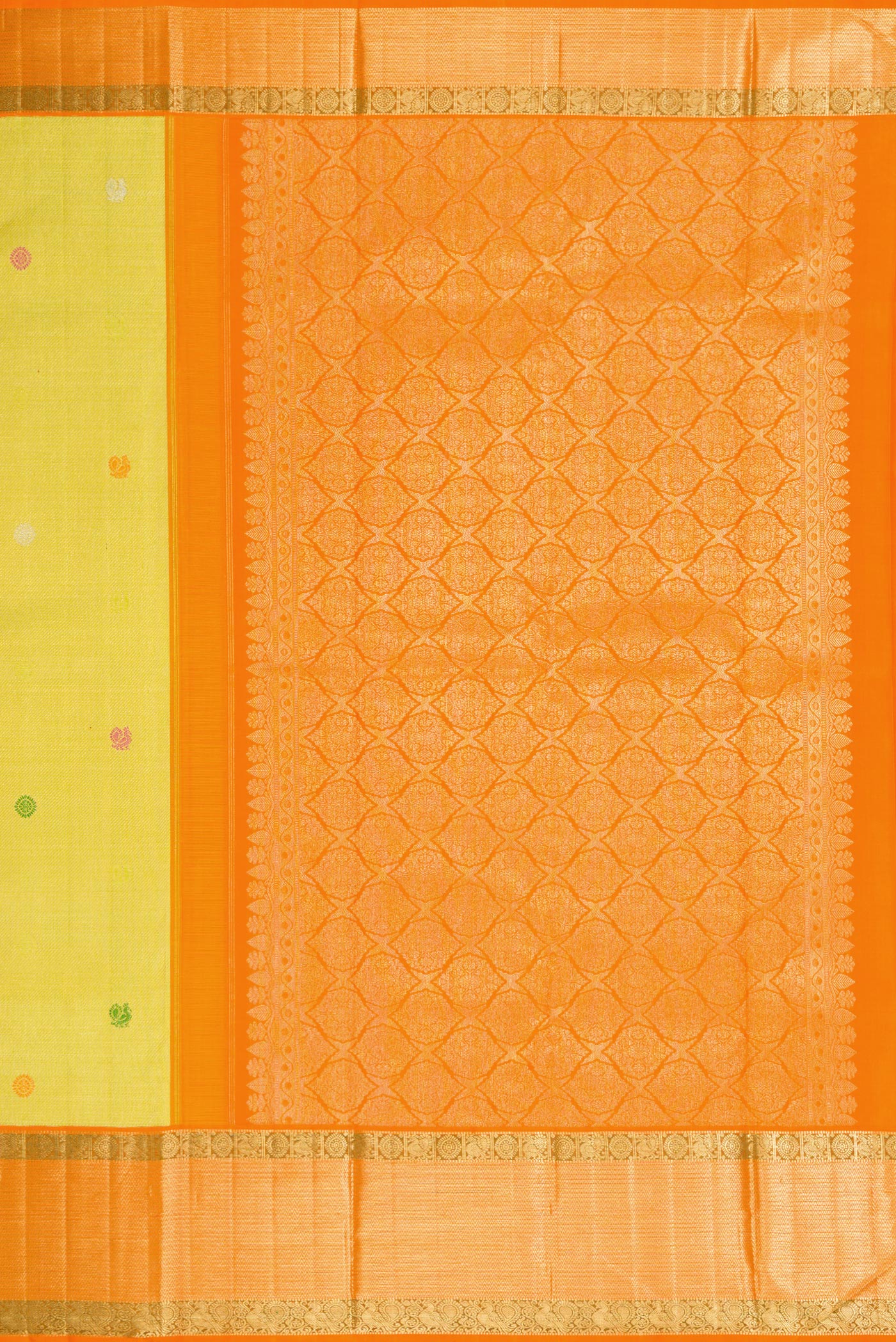 Lemon Yellow Kanchipuram Silk Saree - Image 7