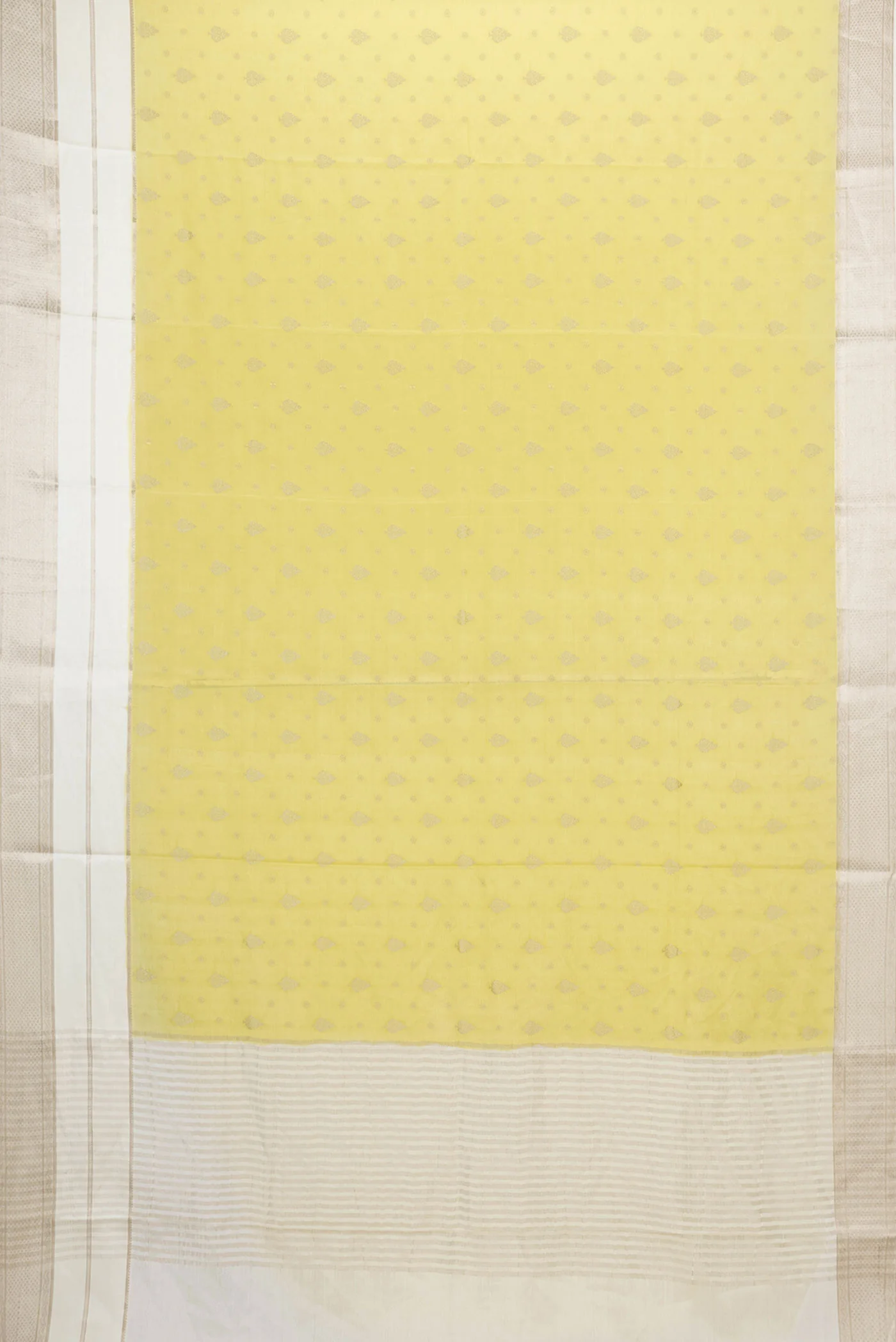 Lemon Yellow Mysore Crepe Saree - Image 6