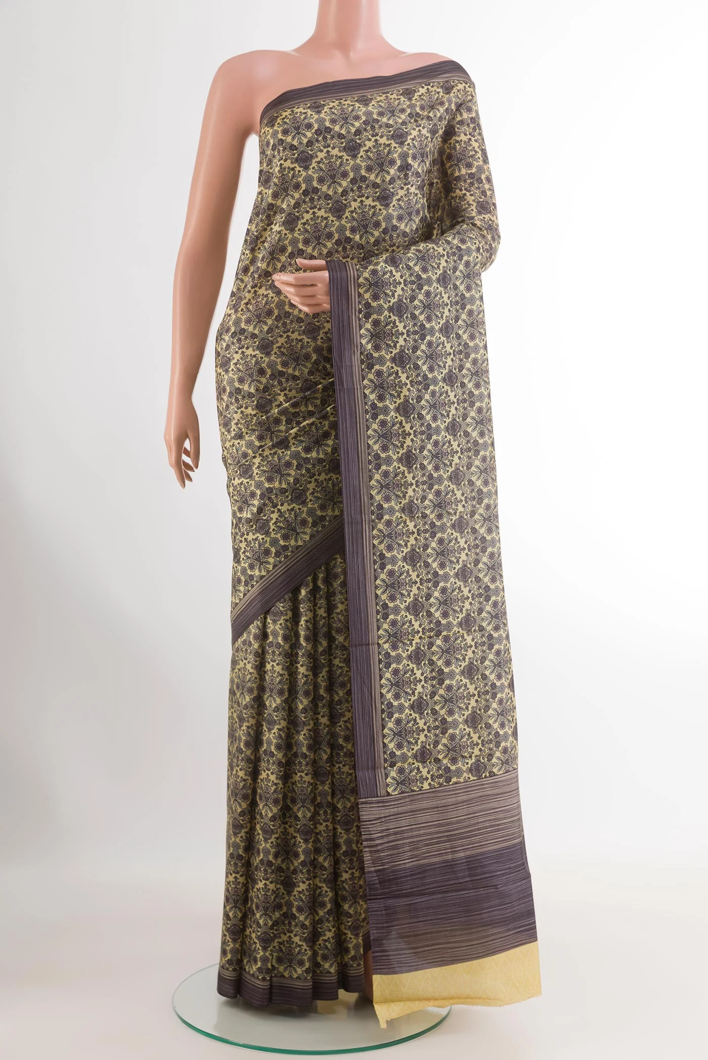 Sandal Printed Silk Saree
