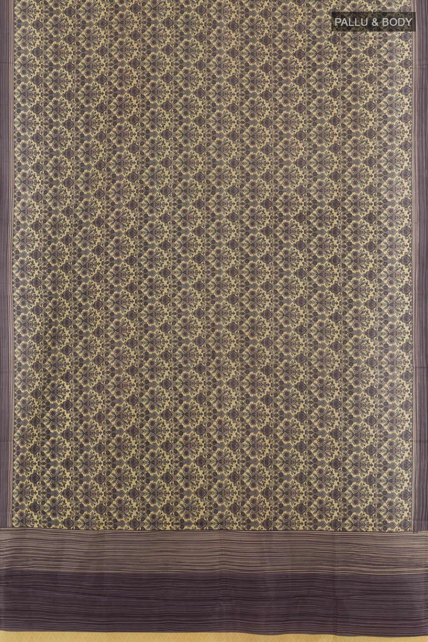 Sandal Printed Silk Saree - Image 3