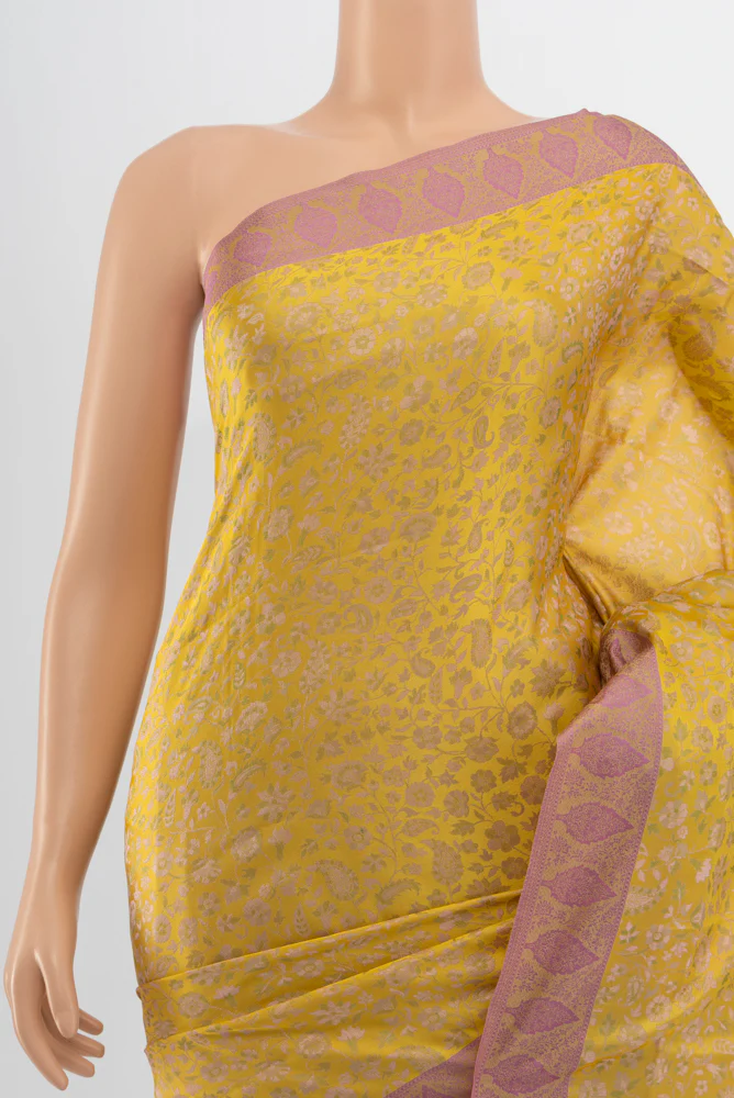 Mustard Soft Silk Saree - Image 2