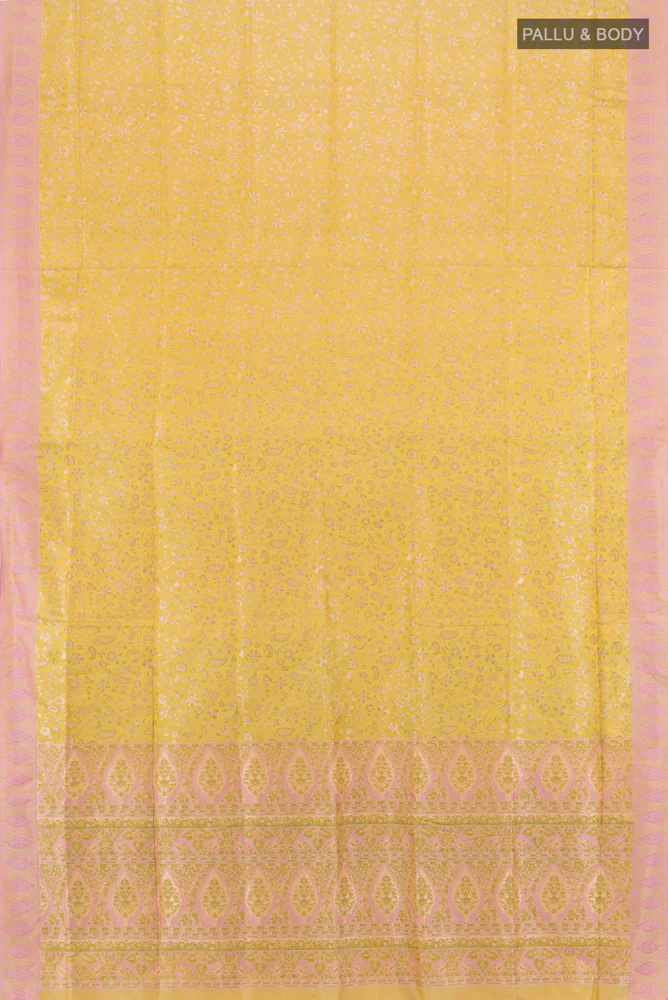 Mustard Soft Silk Saree - Image 5