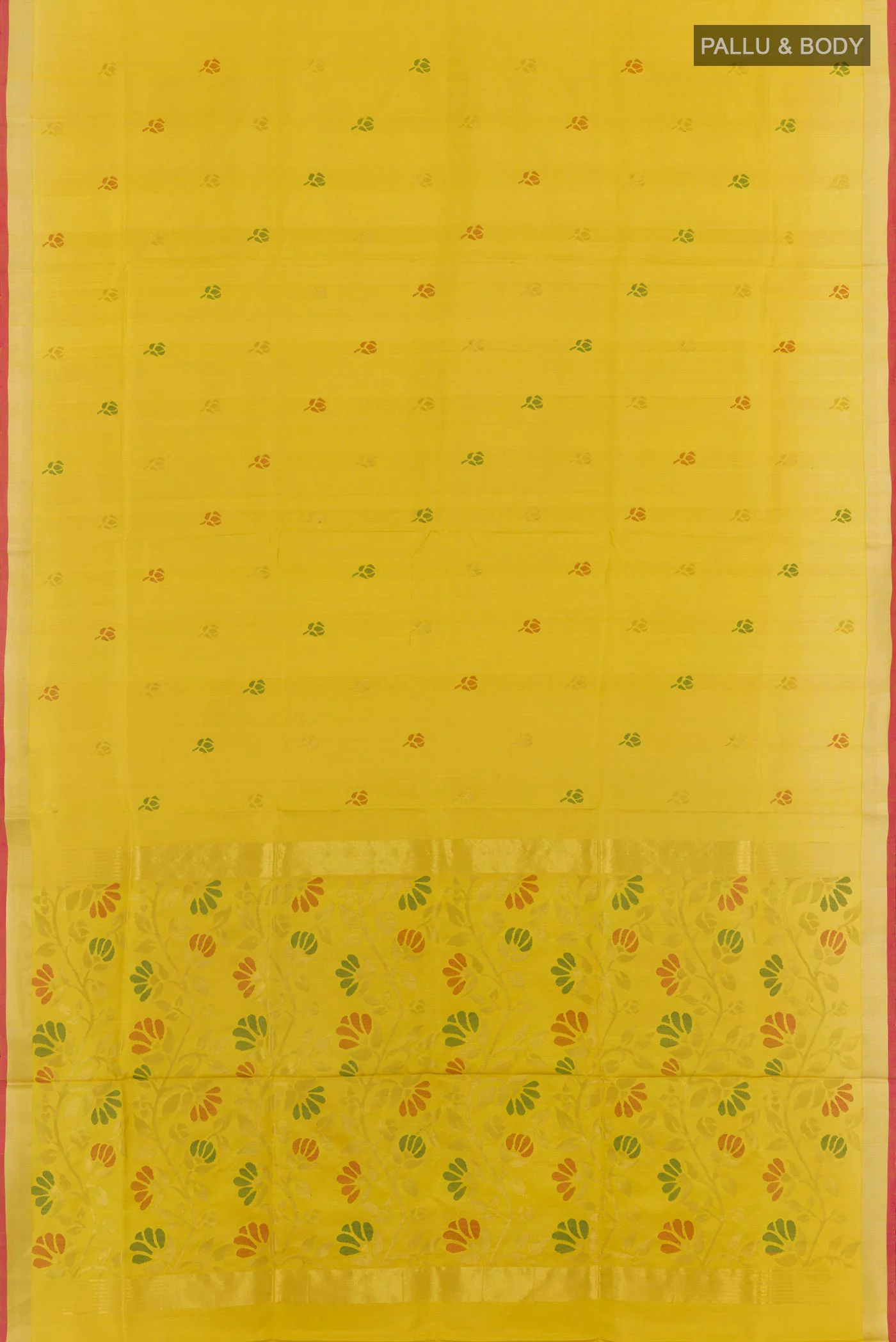Lemon Yellow Uppada Silk Saree - Image 3