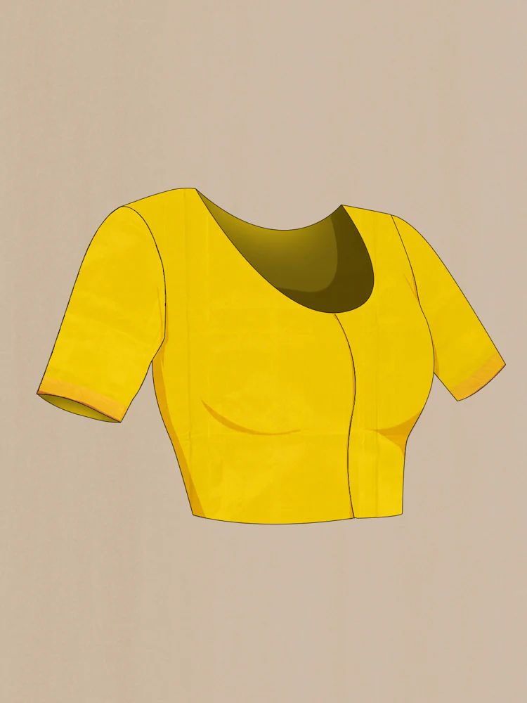 Lemon Yellow Uppada Silk Saree - Image 4