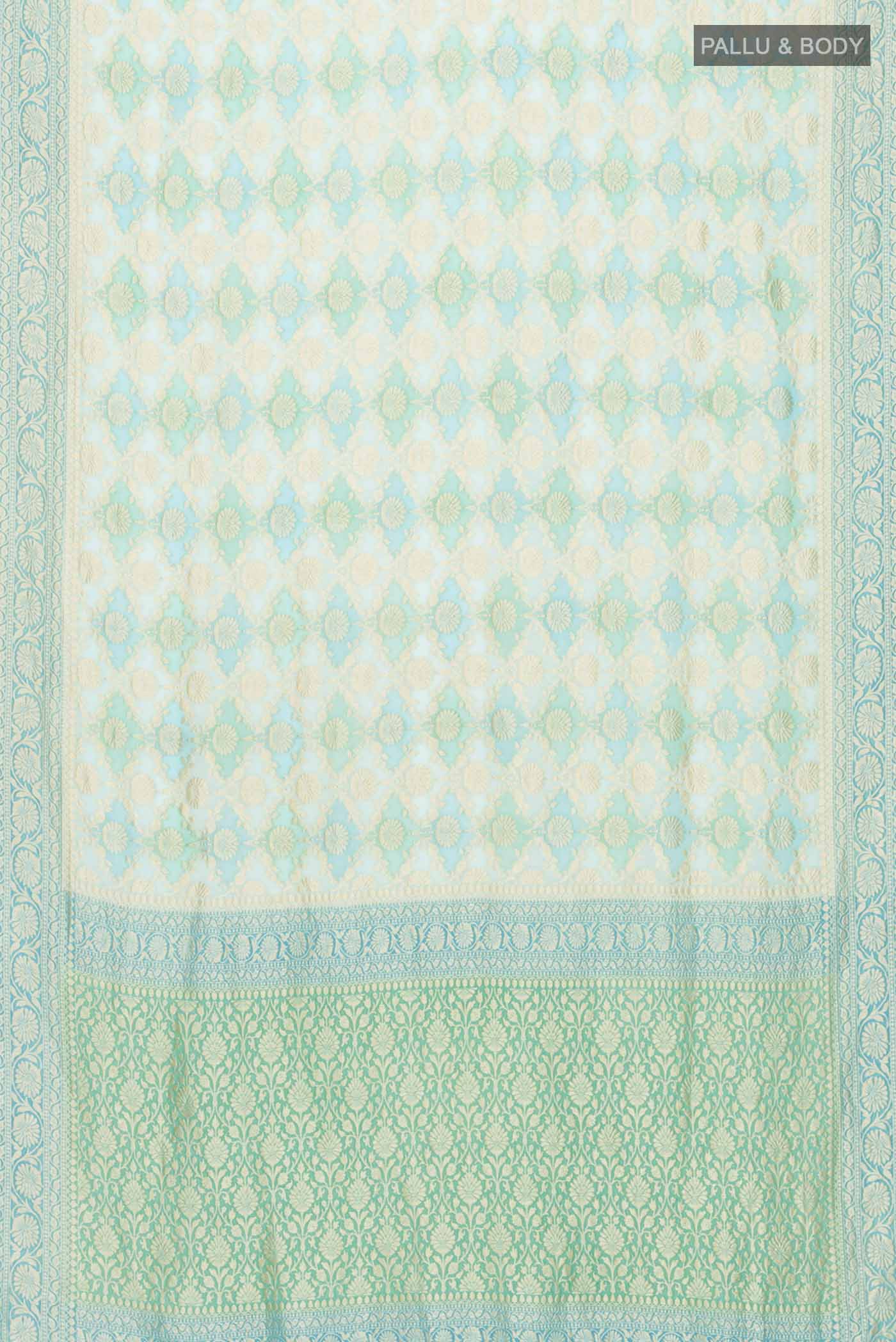 Light Blue Banarasi Georgette Saree - Image 5